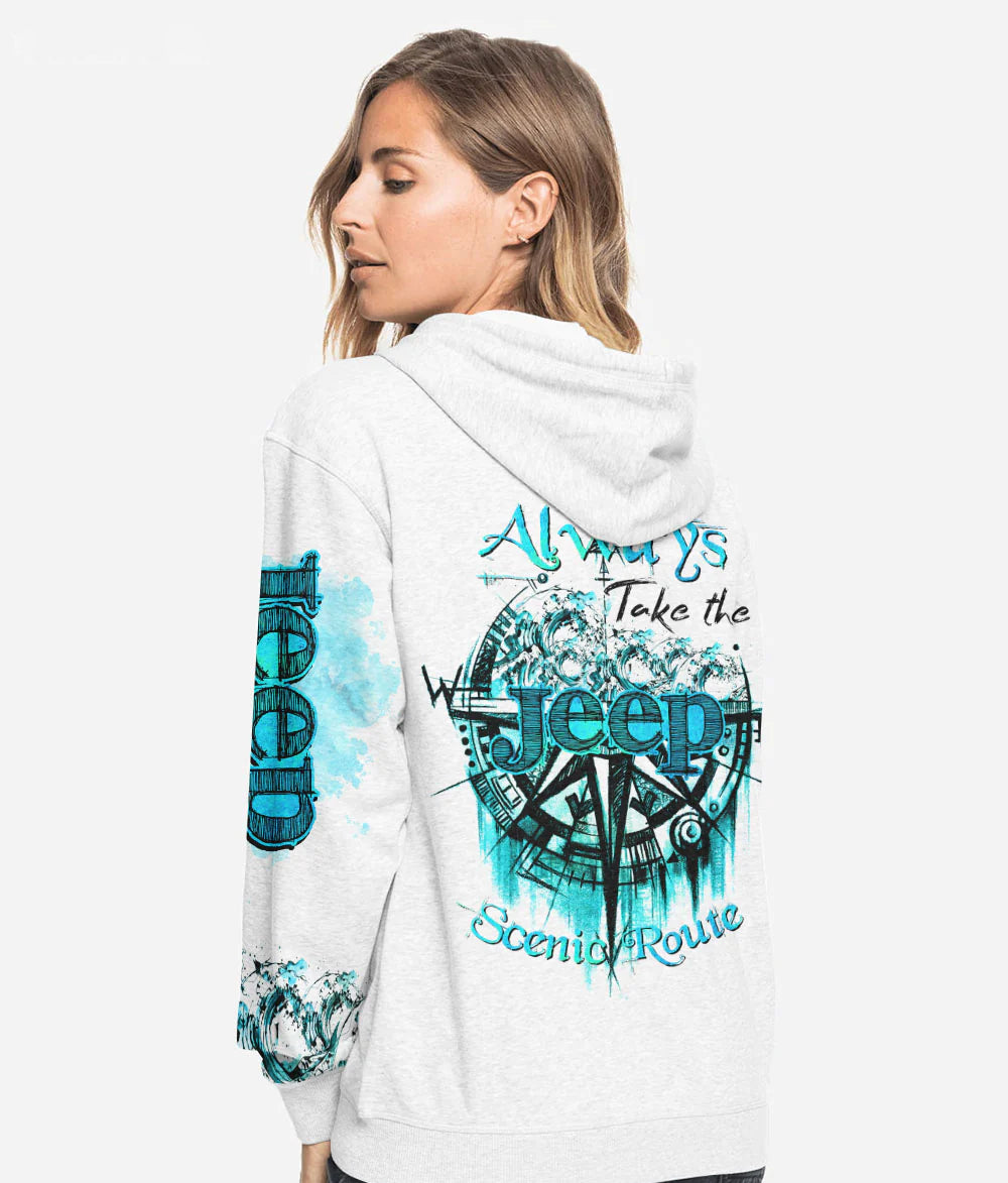 always-take-the-scenic-route-compass-beach-jeep-hoodie