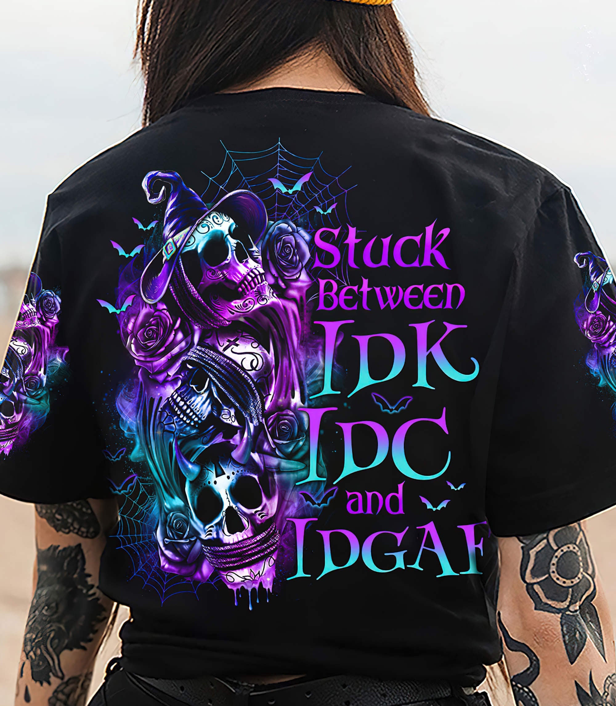 stuck-between-3-skulls-rose-all-over-print-t-shirt