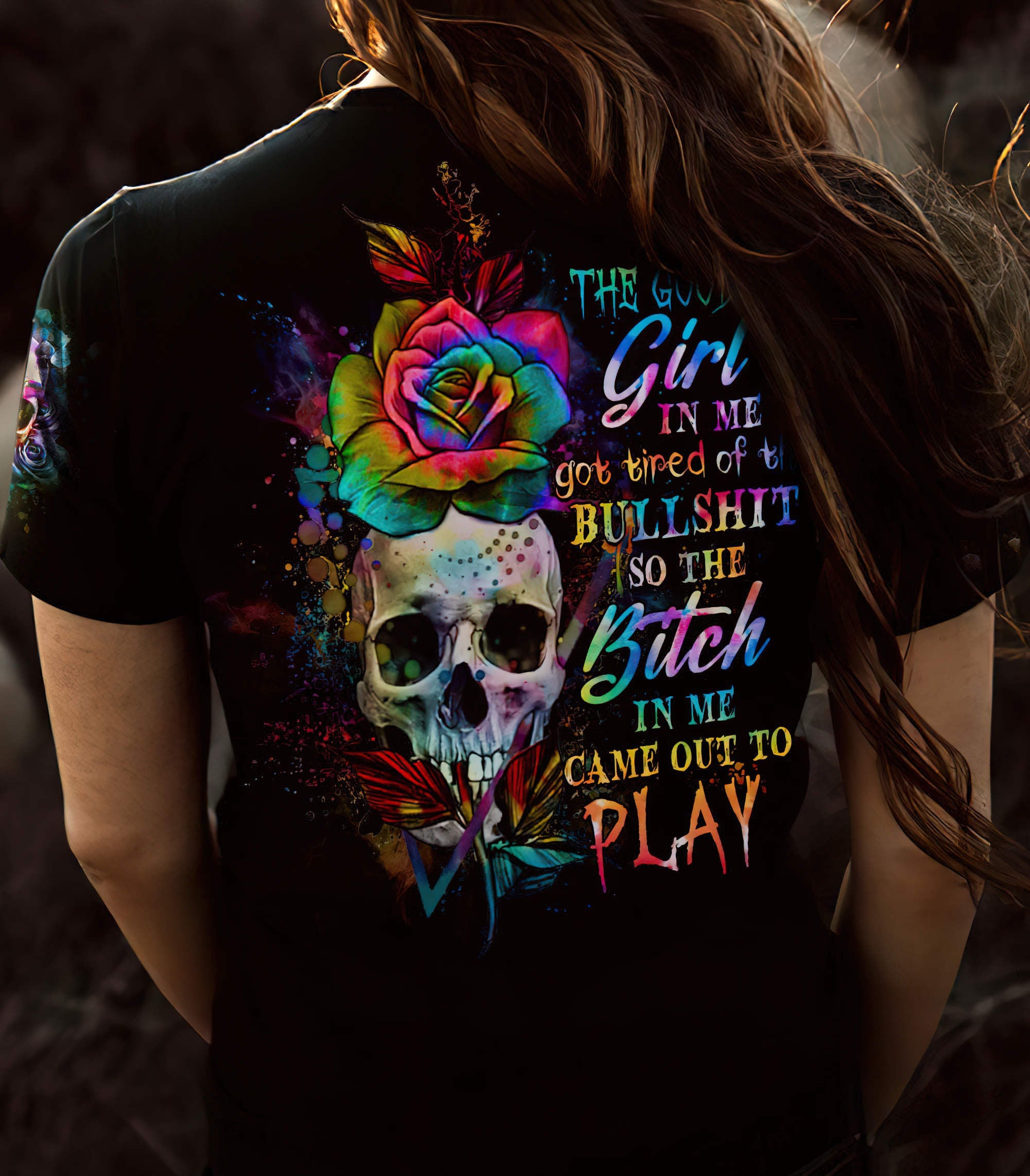 the-good-girl-in-me-got-tired-skull-all-over-print-3-women-v-neck-t-shirt