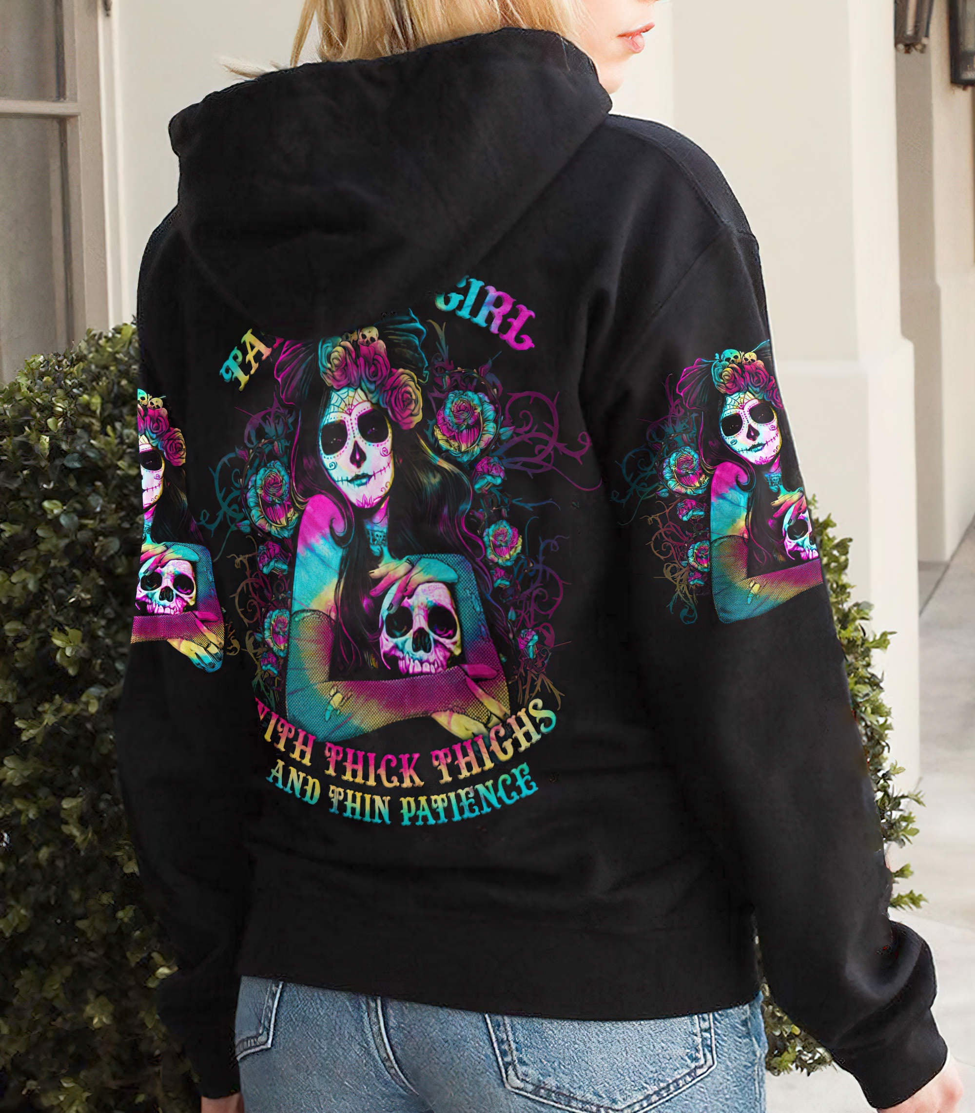 thick-thighs-and-thin-patience-sugar-skull-all-over-print-hoodie