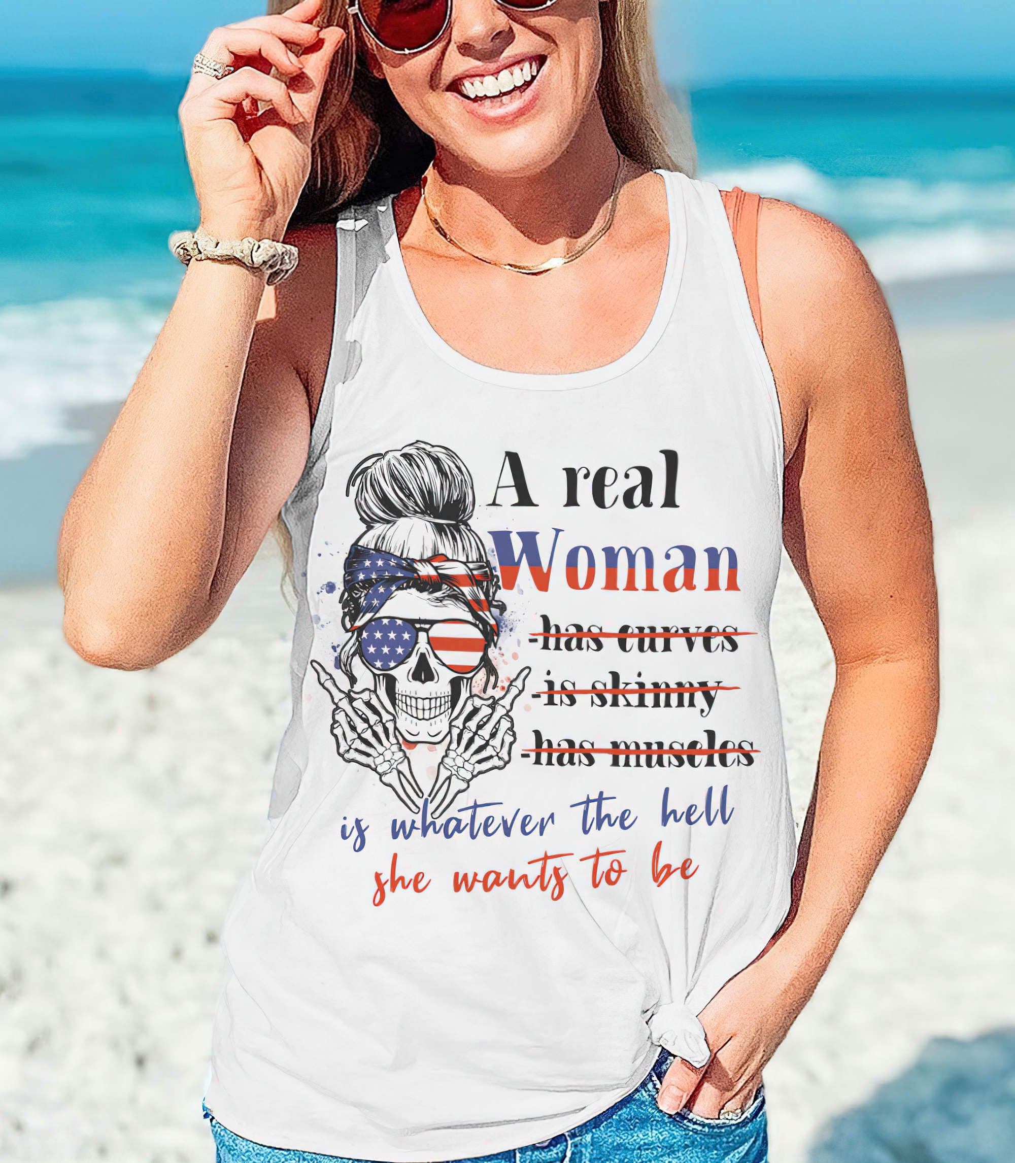 a-real-women-skull-messy-bun-all-over-print-tank-top