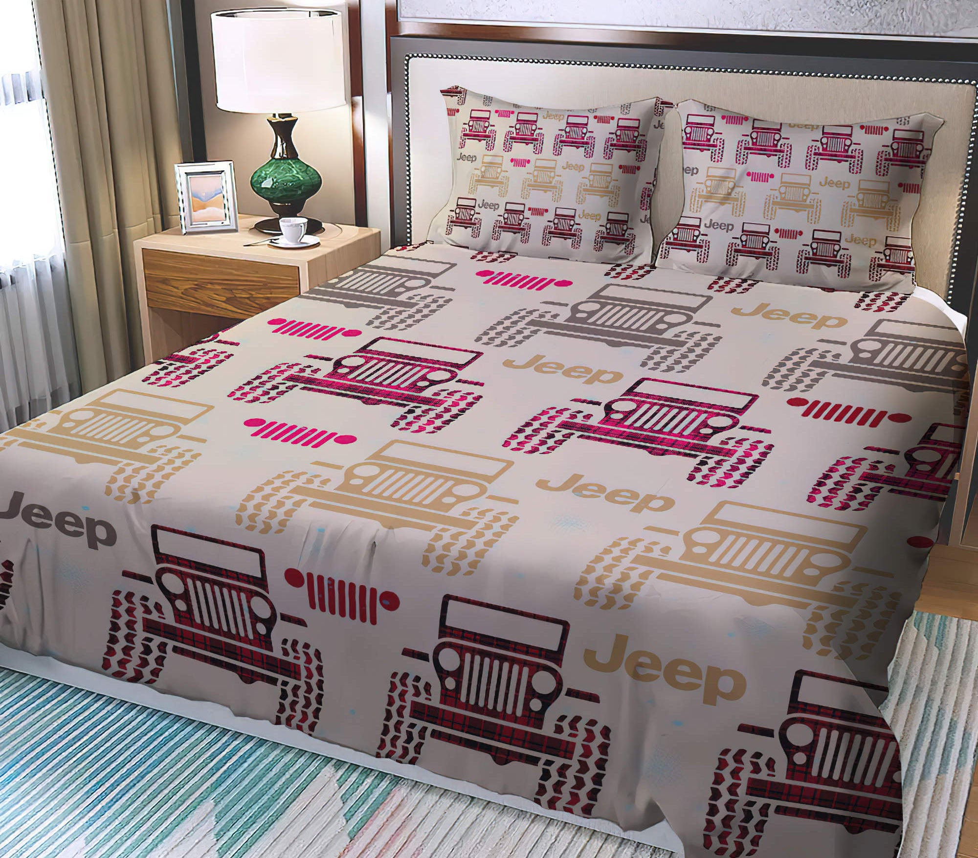 jeep-plaid-vintage-bedding-set