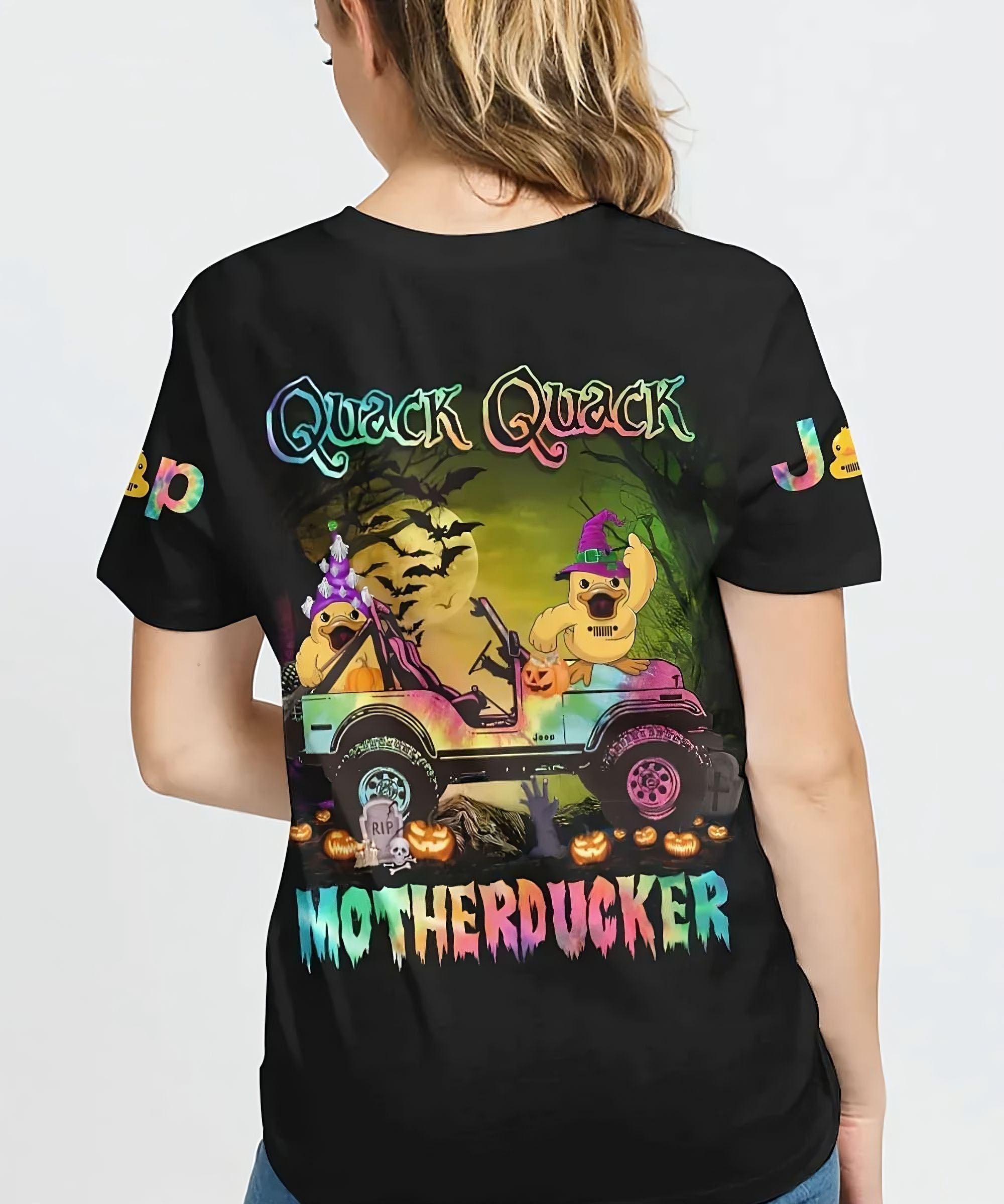 quack-quack-motherducker-jeep-tie-dye-halloween-t-shirt