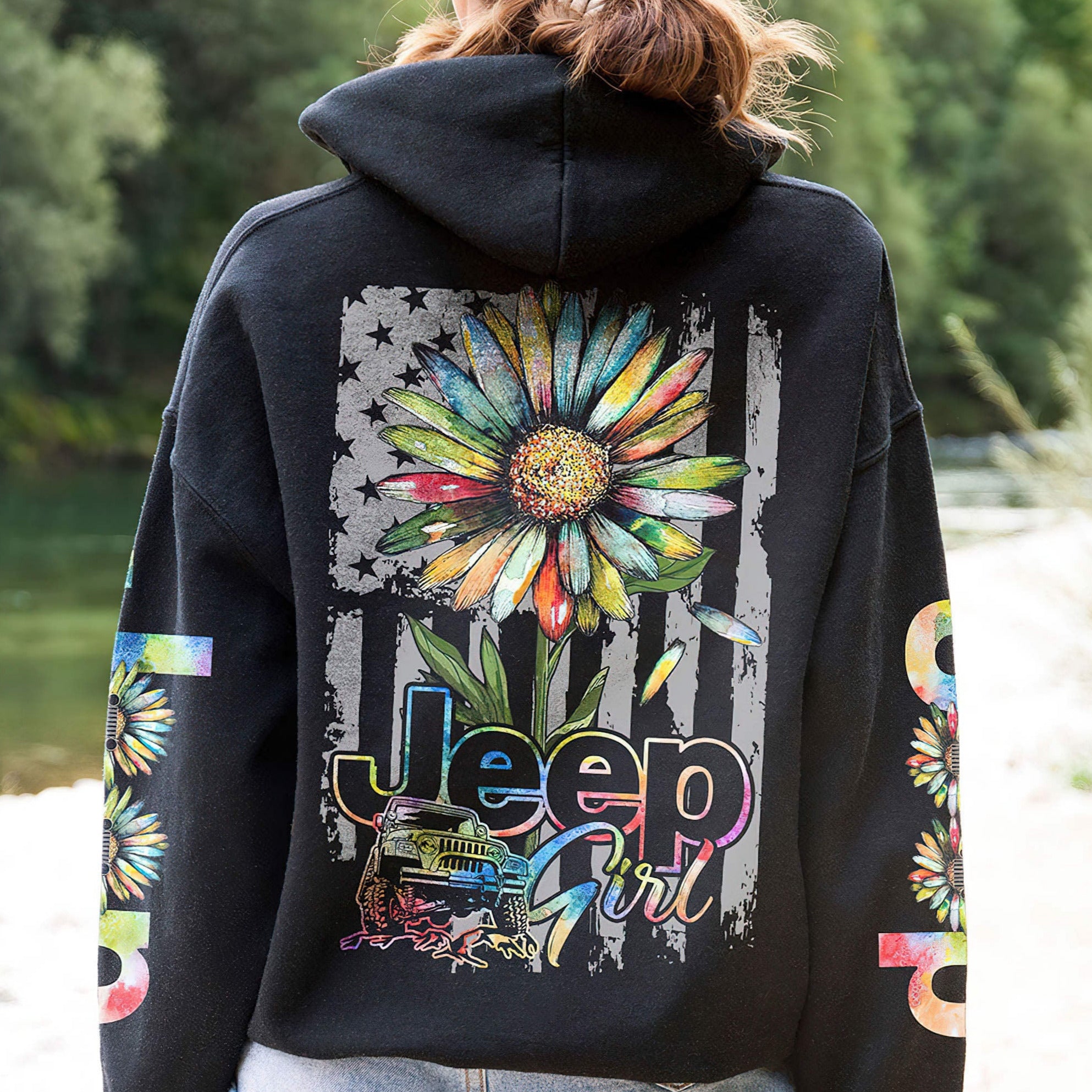 jeep-girl-daisy-painting-flag-hoodie