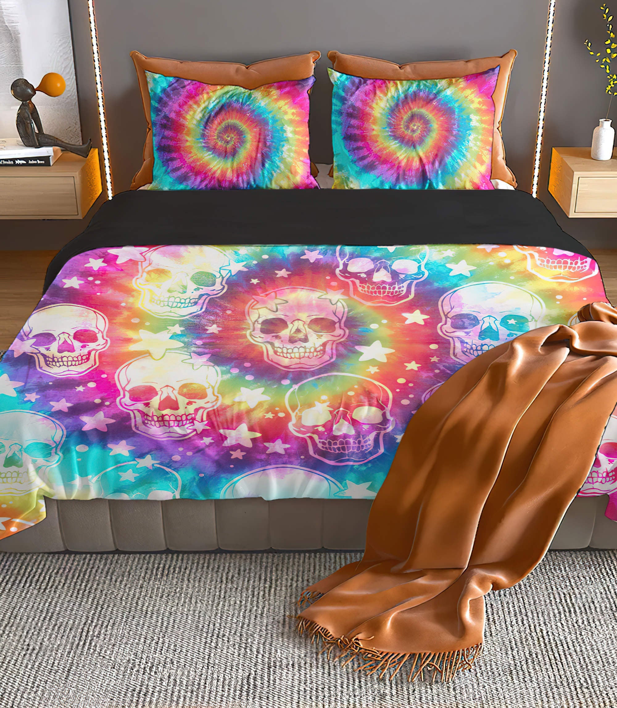 skull-tie-dye-pattern-bedding-set-bedding-set