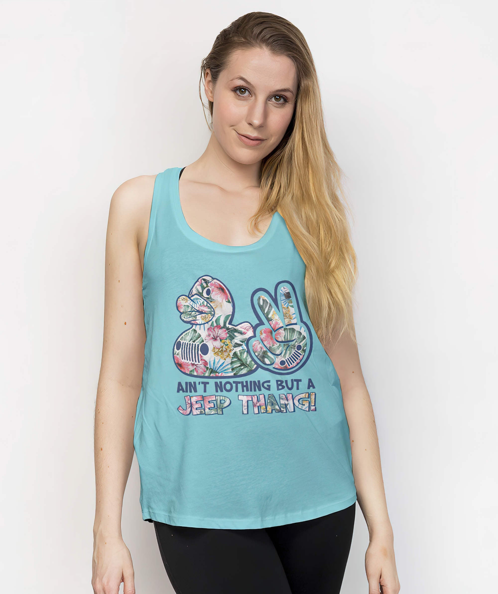 aint-nothing-flower-jeep-duck-tank-top