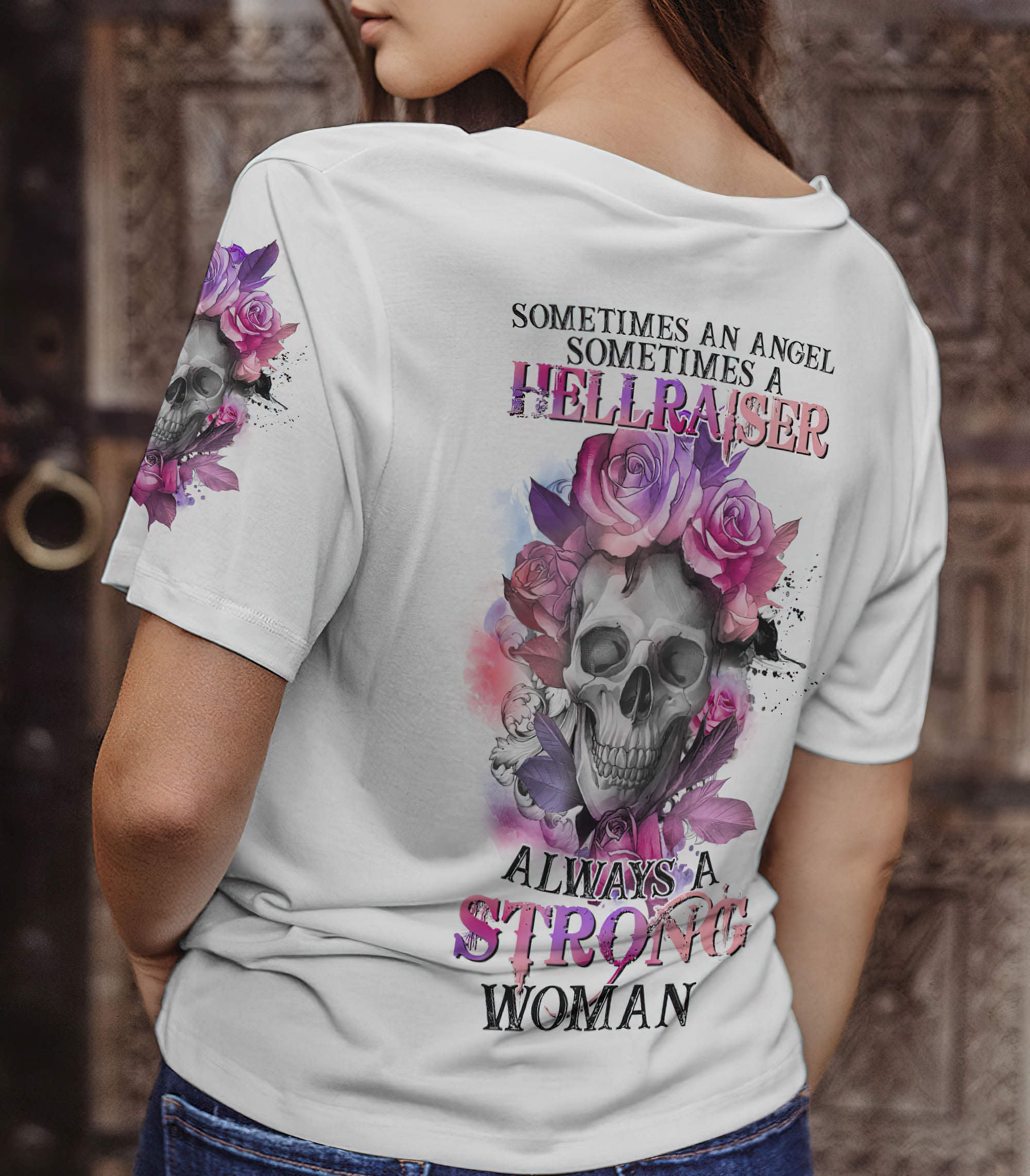 always-a-strong-woman-skull-all-over-print-1-women-v-neck-t-shirt