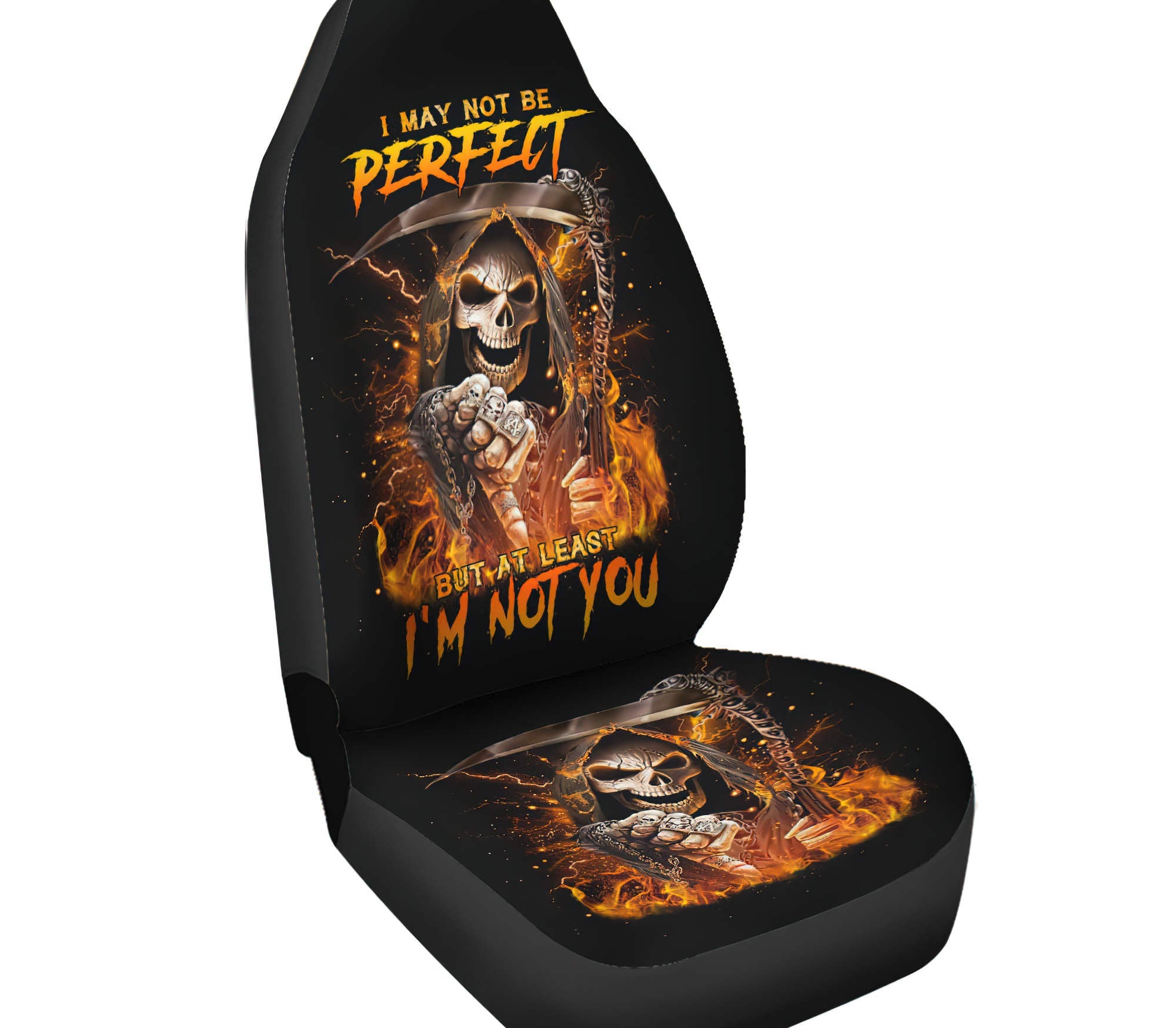 I'm Not You Fire Skull Automotive Car Seat Cover