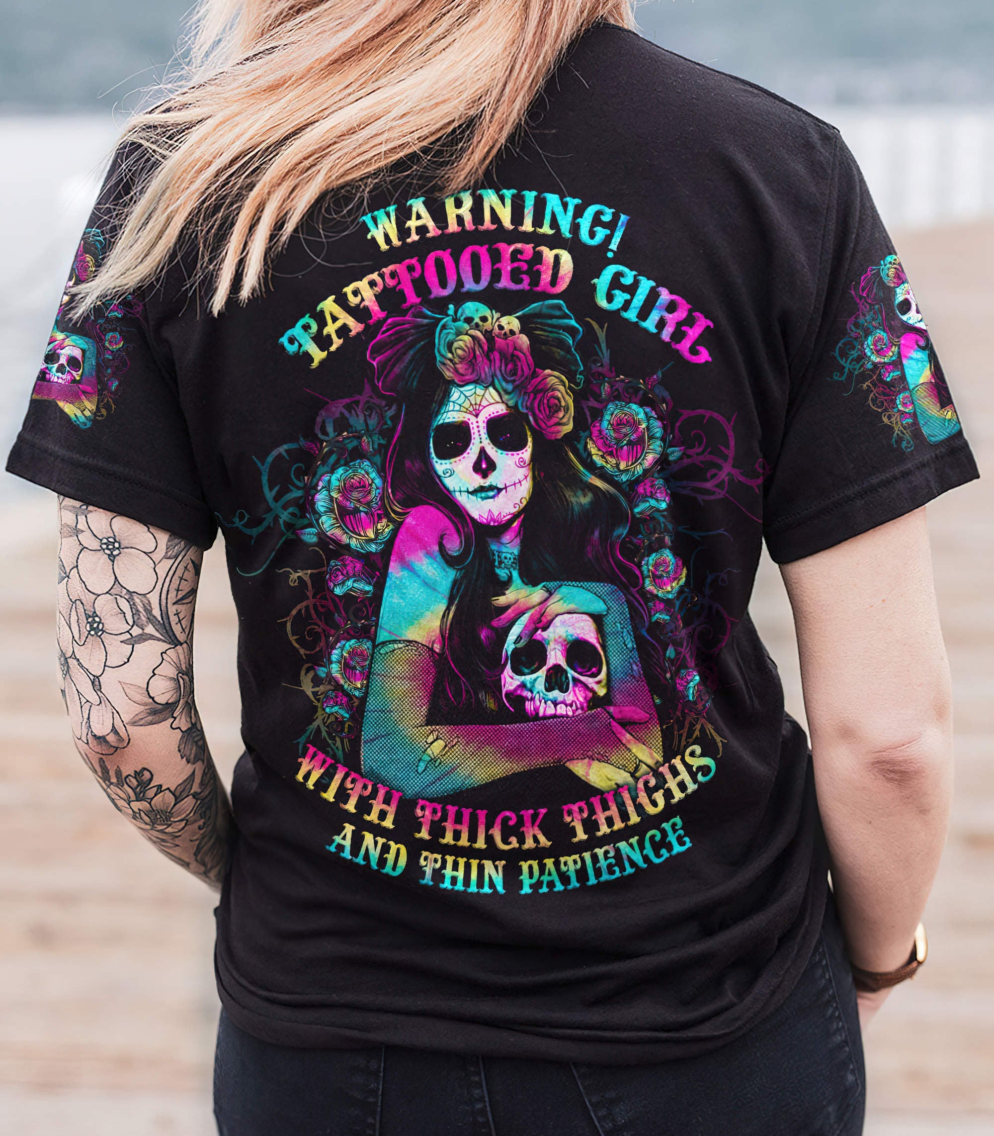 thick-thighs-and-thin-patience-sugar-skull-all-over-print-t-shirt