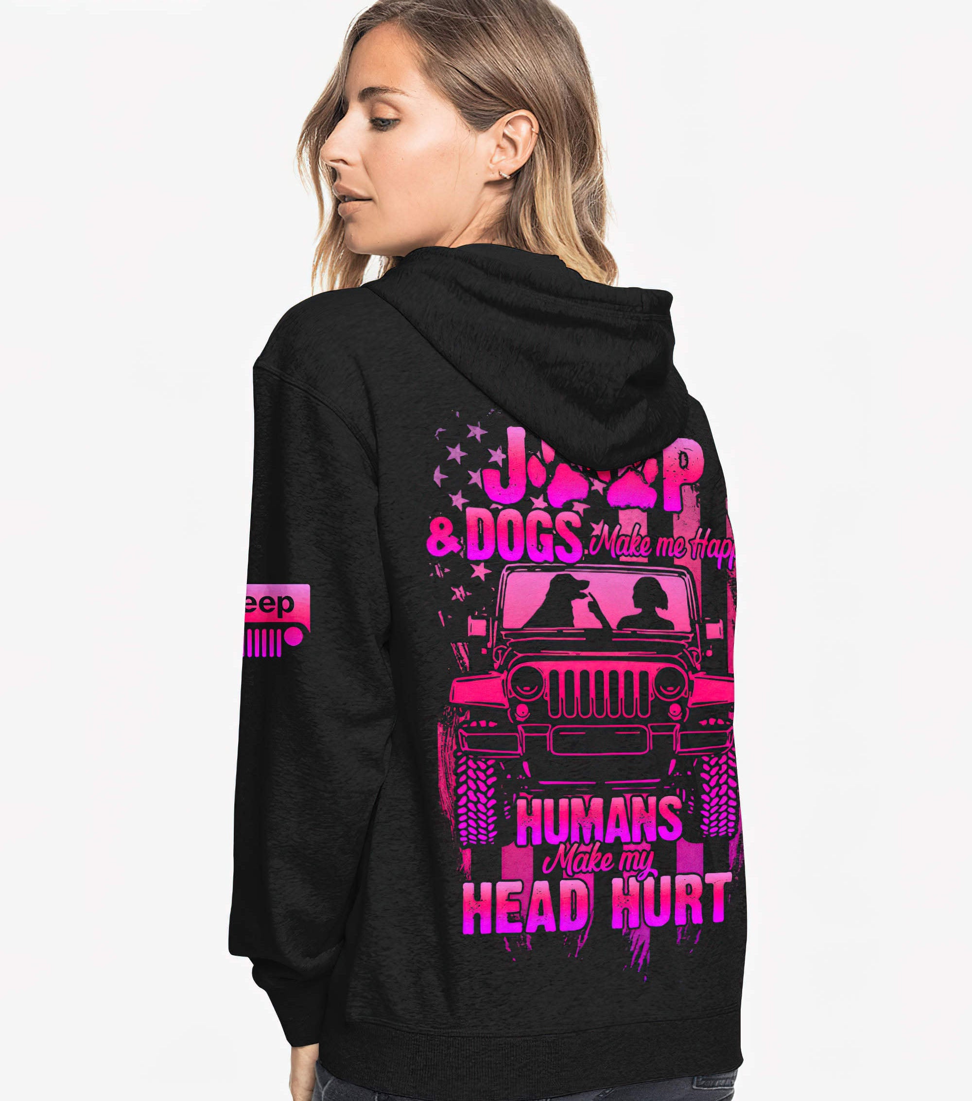 jeep-and-dogs-make-me-happy-pink-flag-hoodie