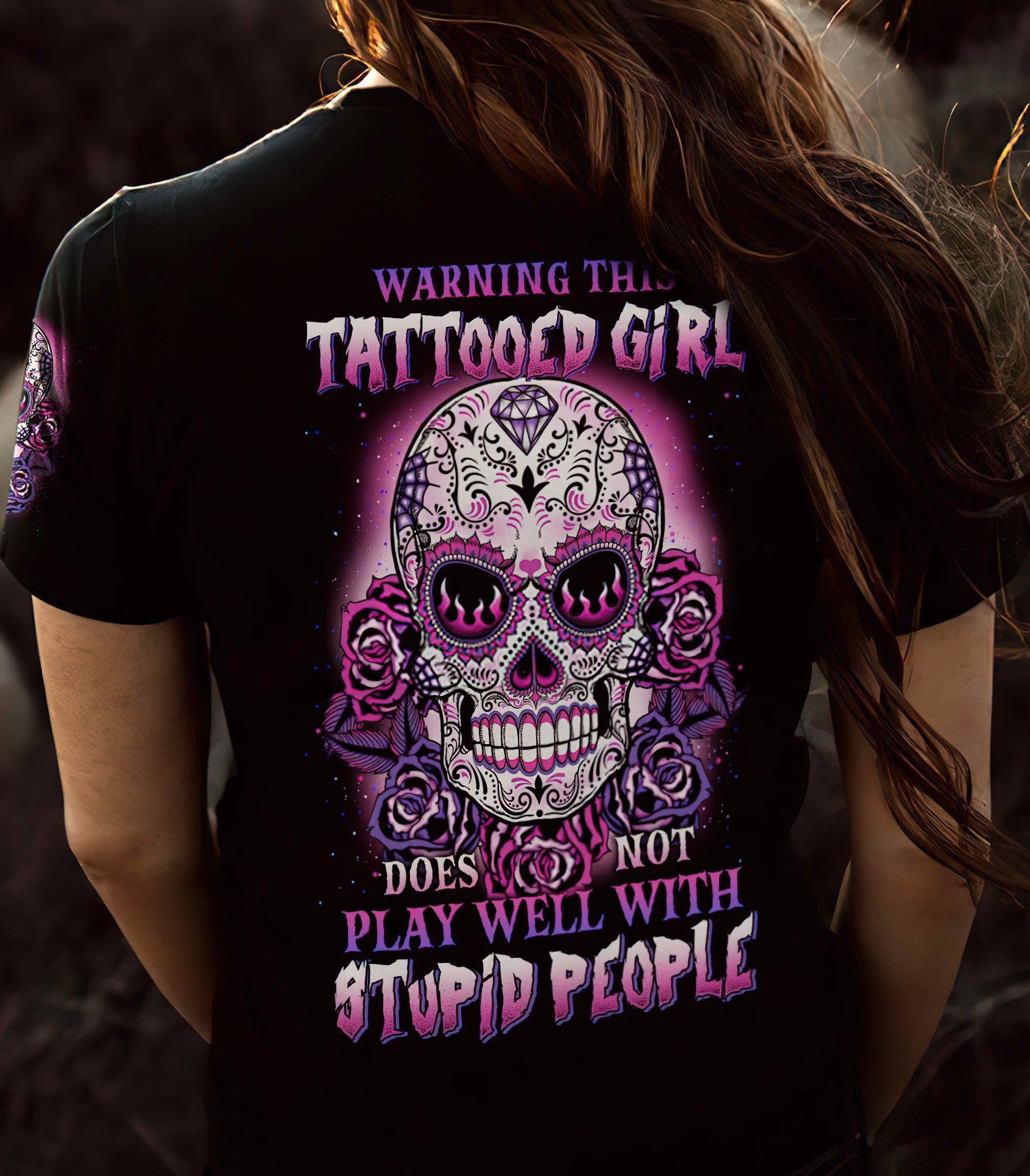 warning-this-tattooed-girl-sugar-skull-all-over-print-women-v-neck-t-shirt