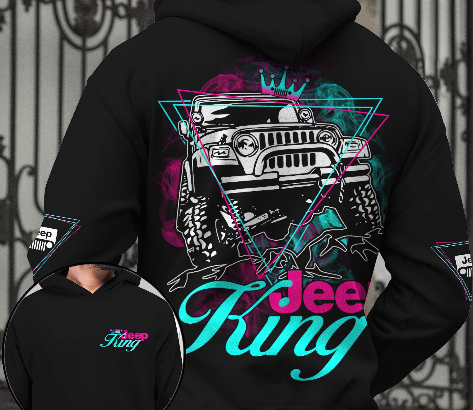 jeep-king-queen-couple-triangle-hoodie