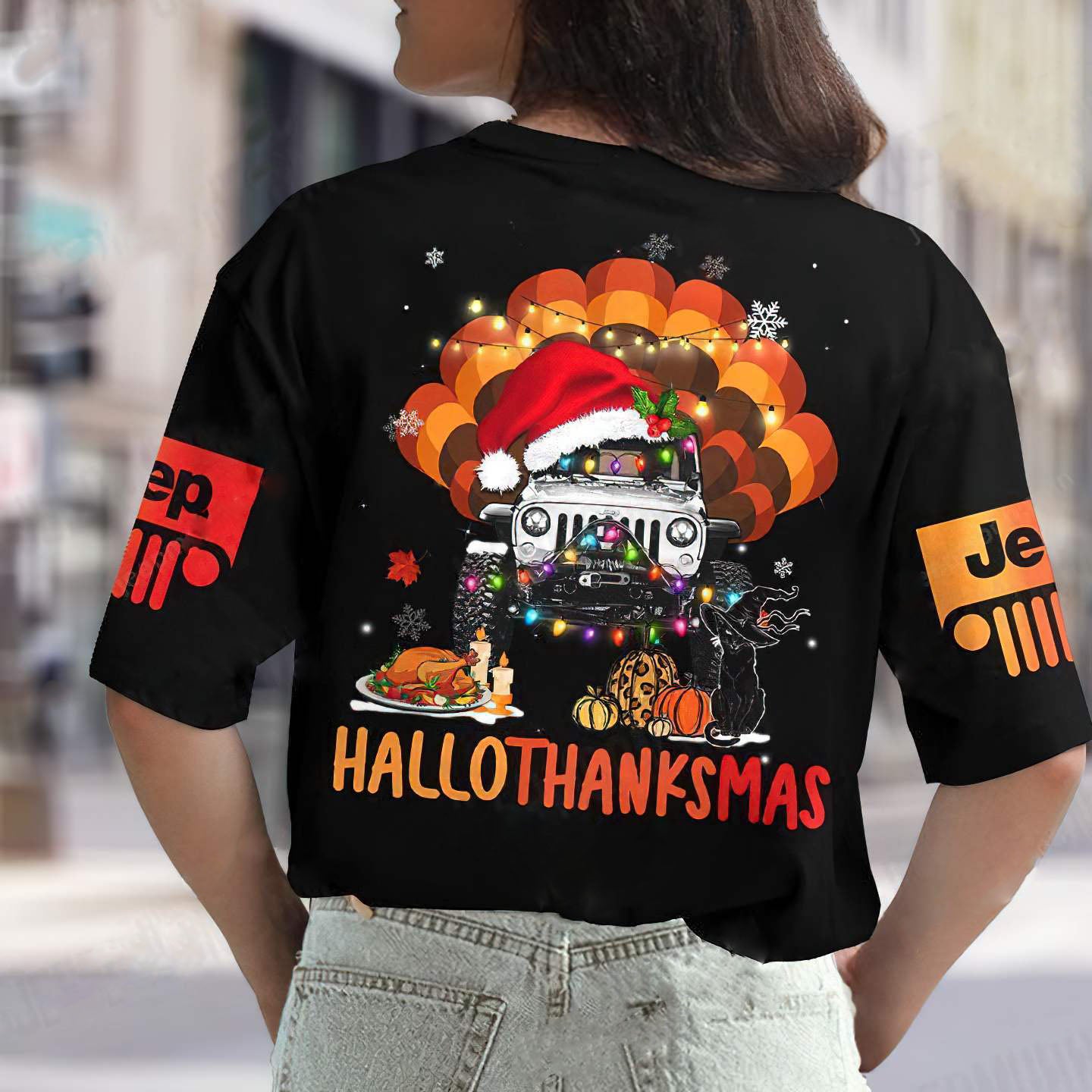 halothanksmas-jeep-christmas-t-shirt