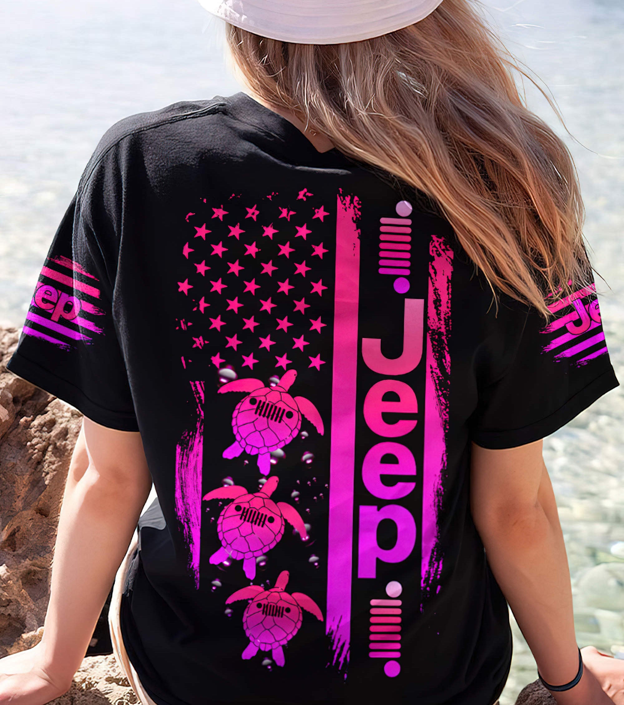 jeep-turtle-pink-flag-t-shirt