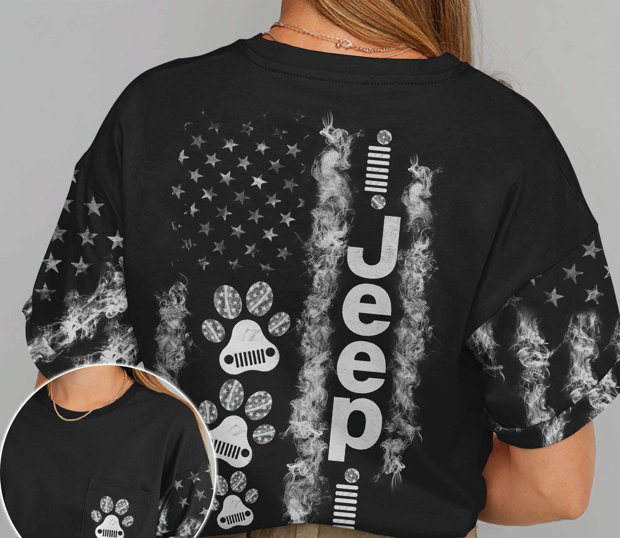 jeep-dog-paw-bw-t-shirt