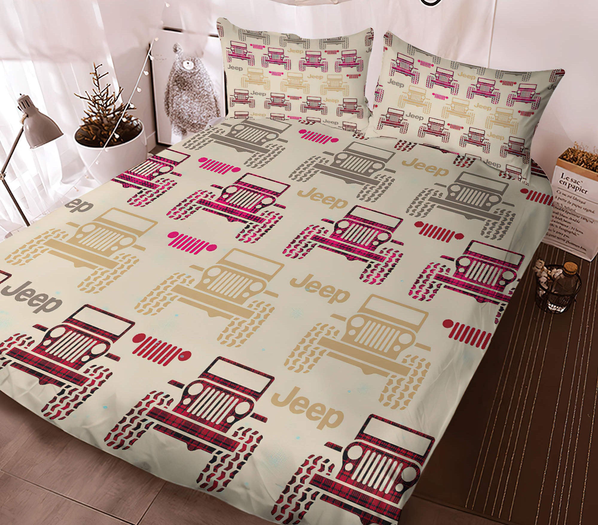 jeep-plaid-vintage-bedding-set