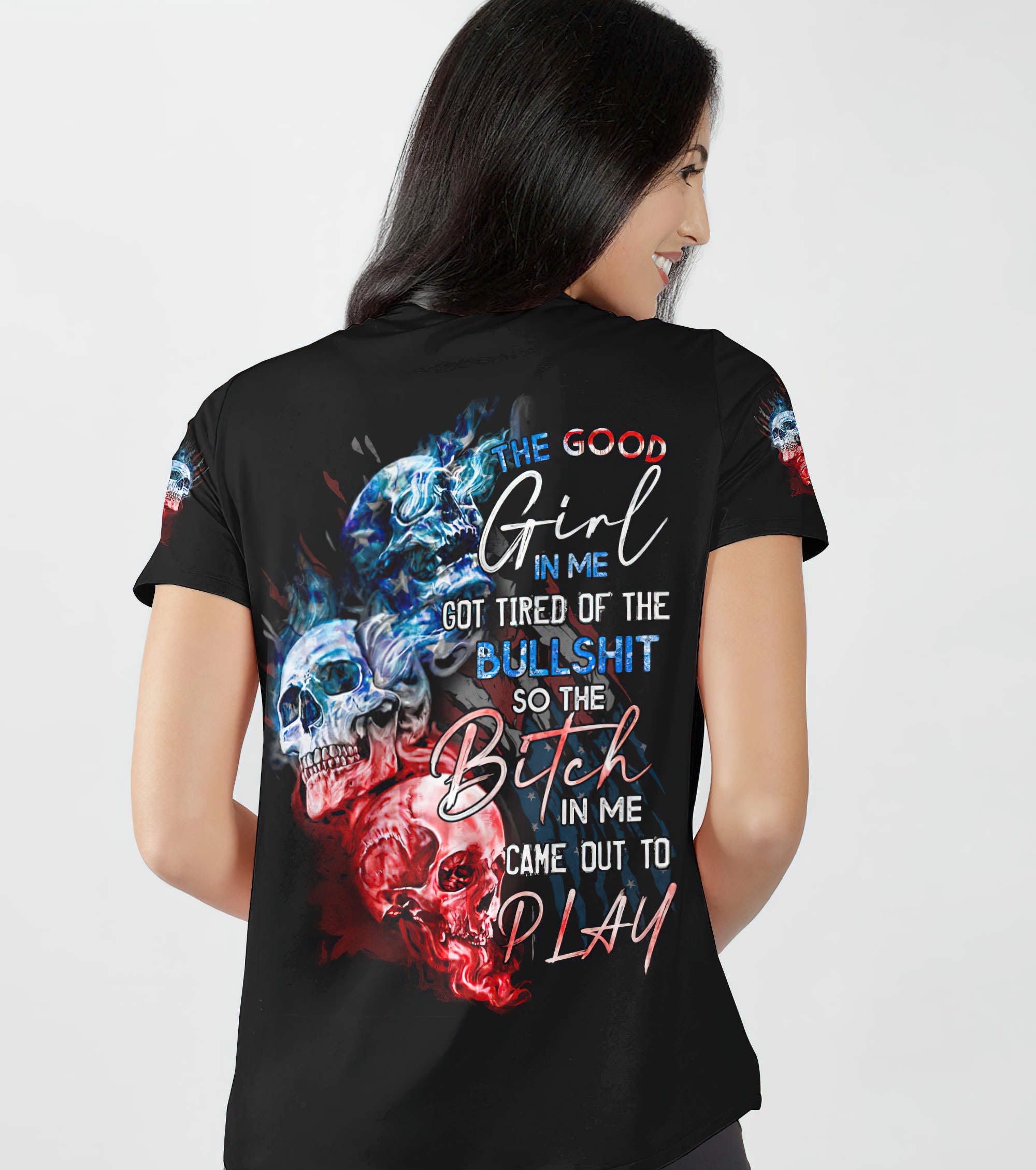 the-good-girl-in-me-got-tired-american-skull-all-over-print-women-v-neck-t-shirt