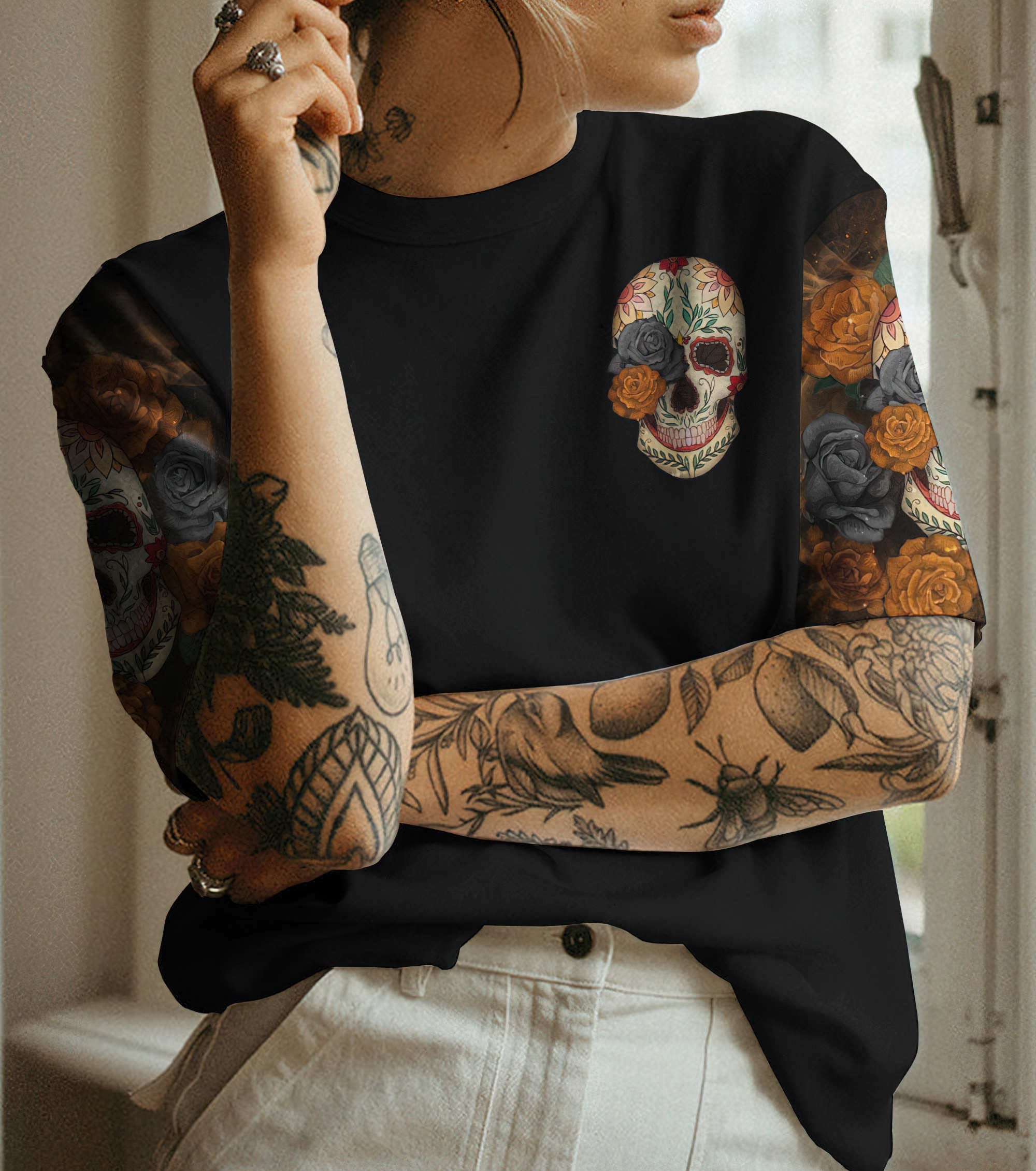 zero-fcks-given-flower-skull-all-over-print-t-shirt