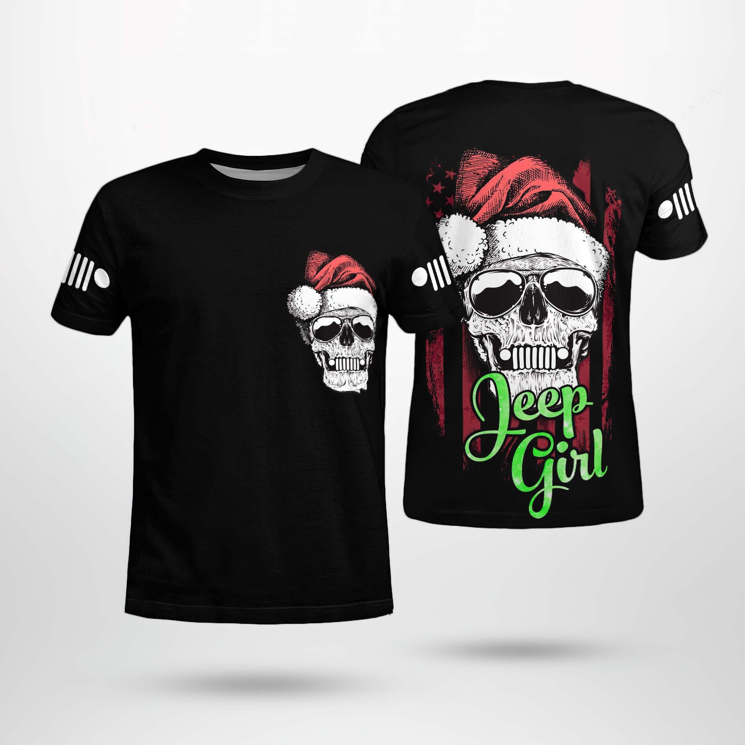 skull-jeep-christmas-t-shirt