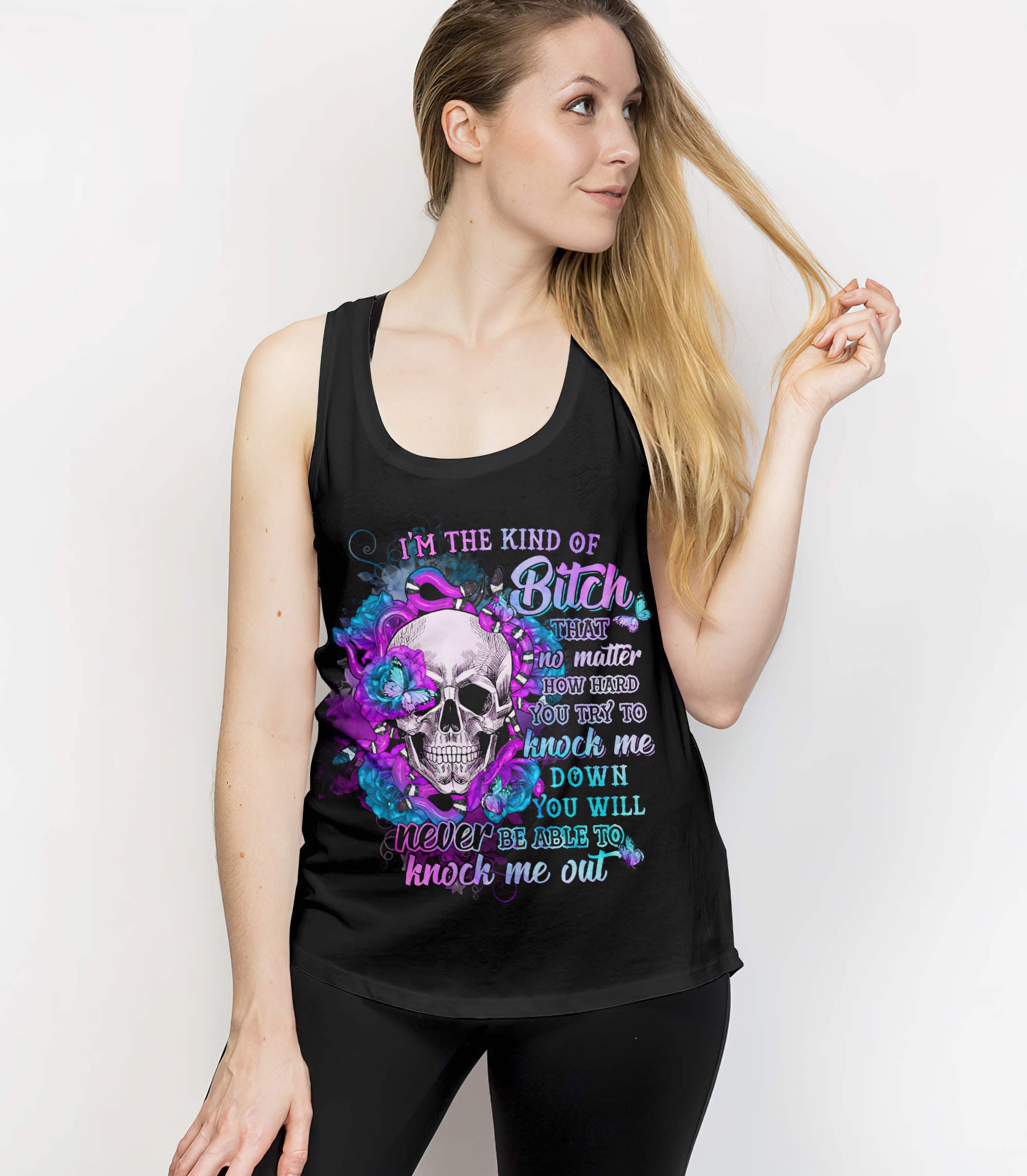 im-the-kind-of-b-flower-skull-all-over-print-tank-top