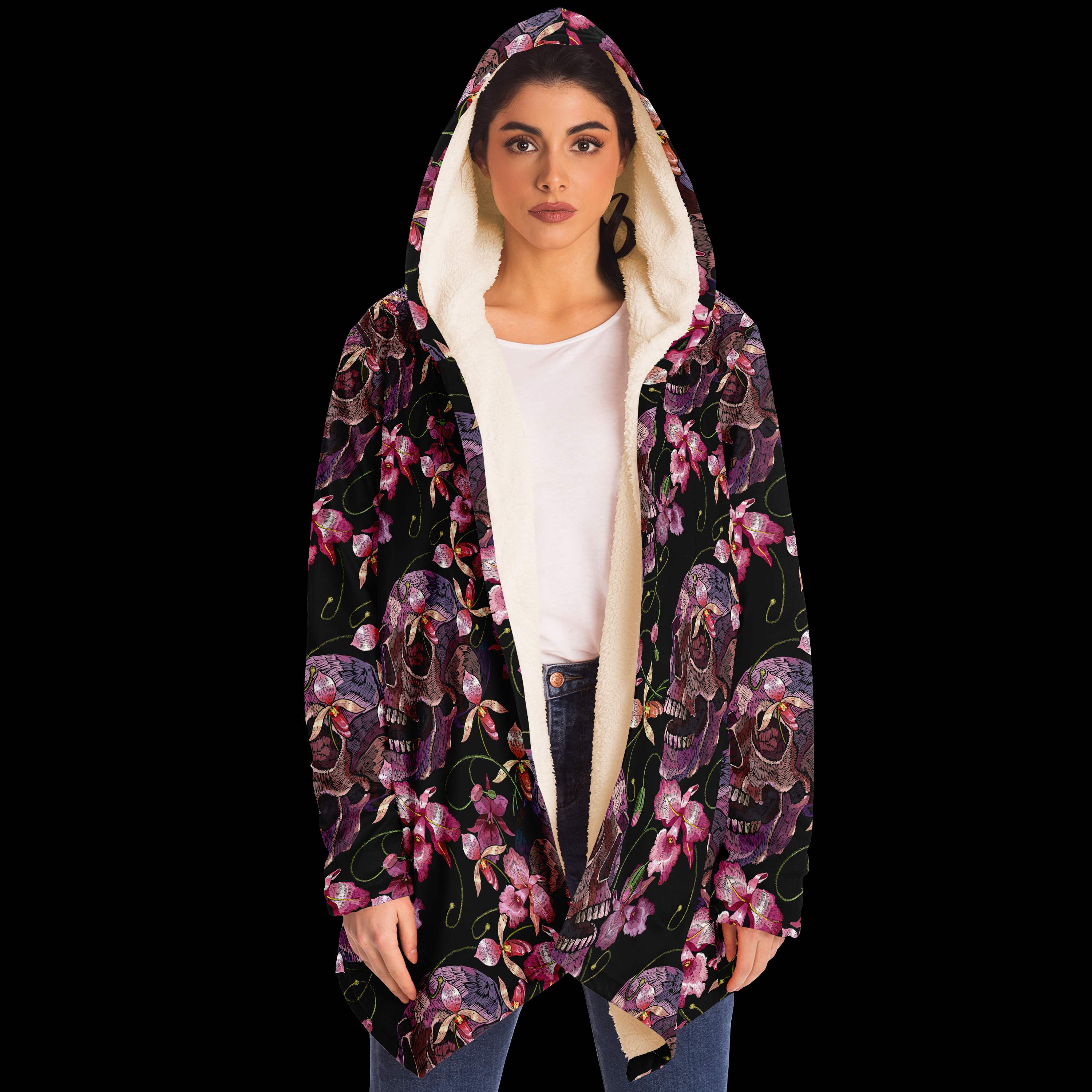 skull-pink-flower-premium-fleece-cloak-cloaks