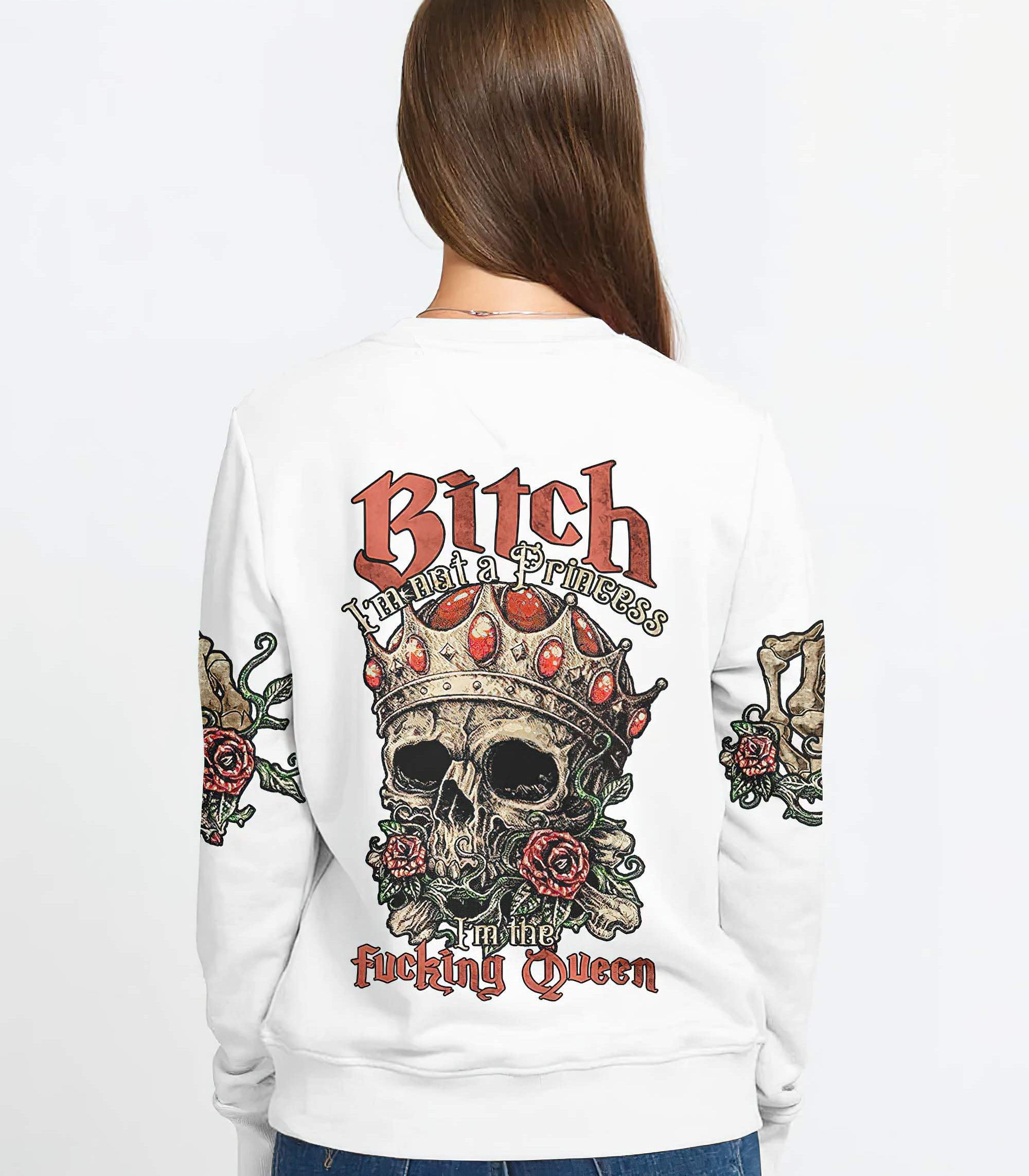 im-the-fking-queen-skull-rose-white-all-over-print-sweatshirt