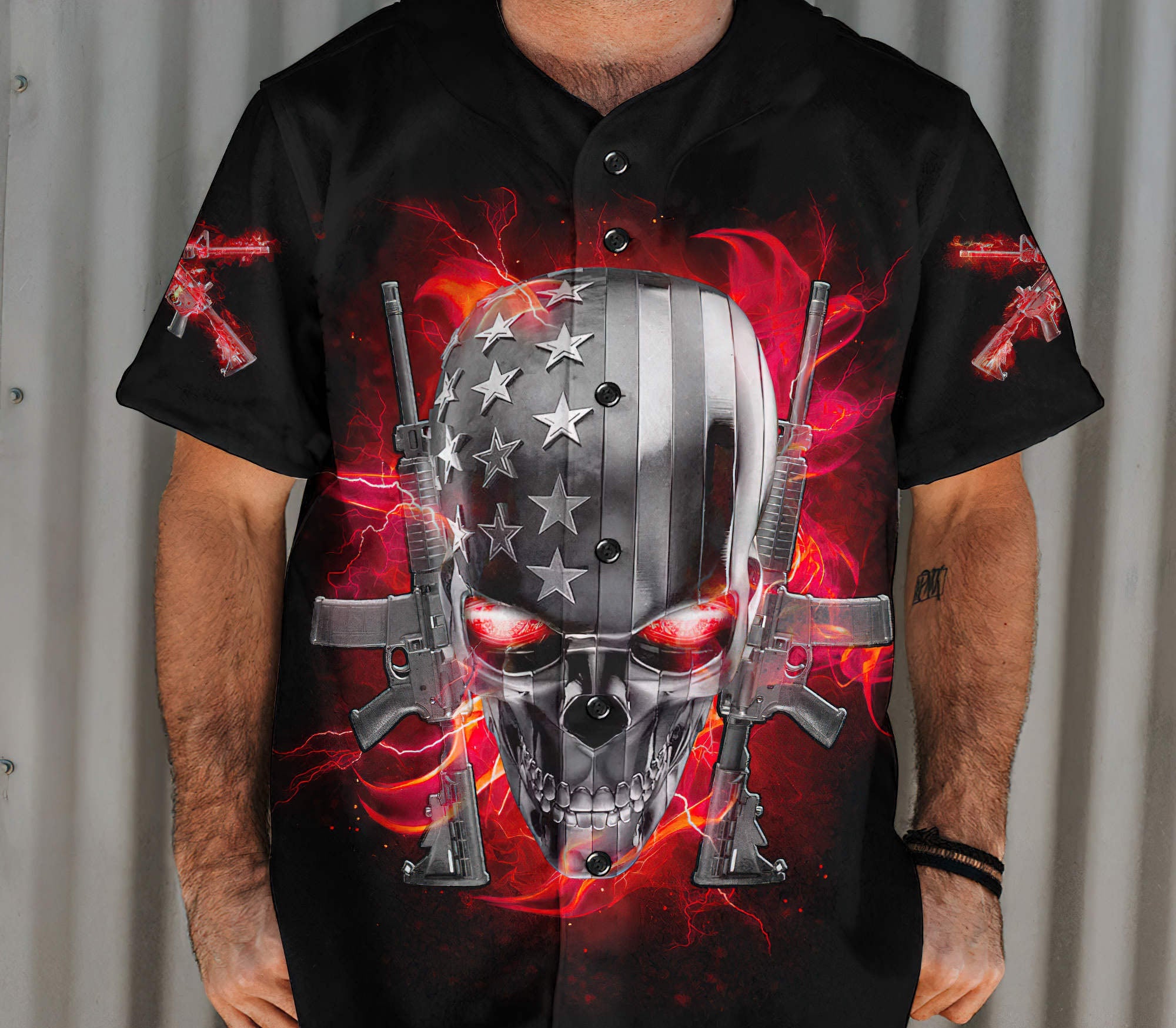 I Can Fix Stupid Metal Skull G Baseball Jersey Baseball Jersey