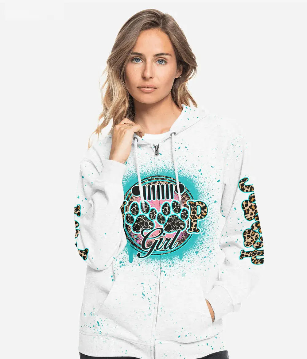 jeep-girl-dog-leopard-bleached-white-hoodie