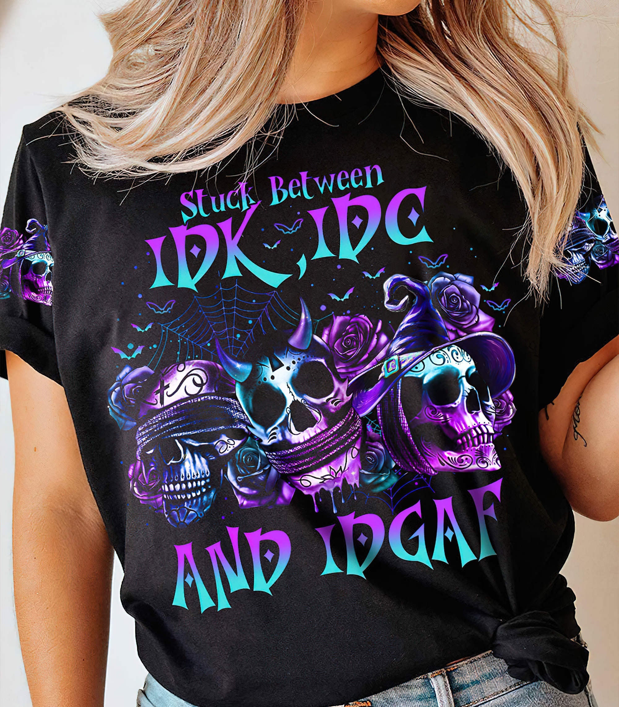 stuck-between-3-skulls-rose-halloween-all-over-print-t-shirt