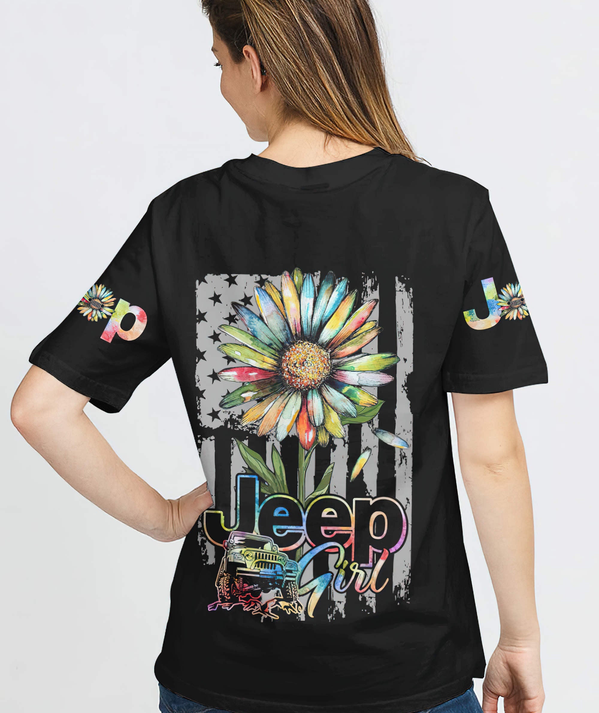 jeep-girl-daisy-painting-flag-t-shirt