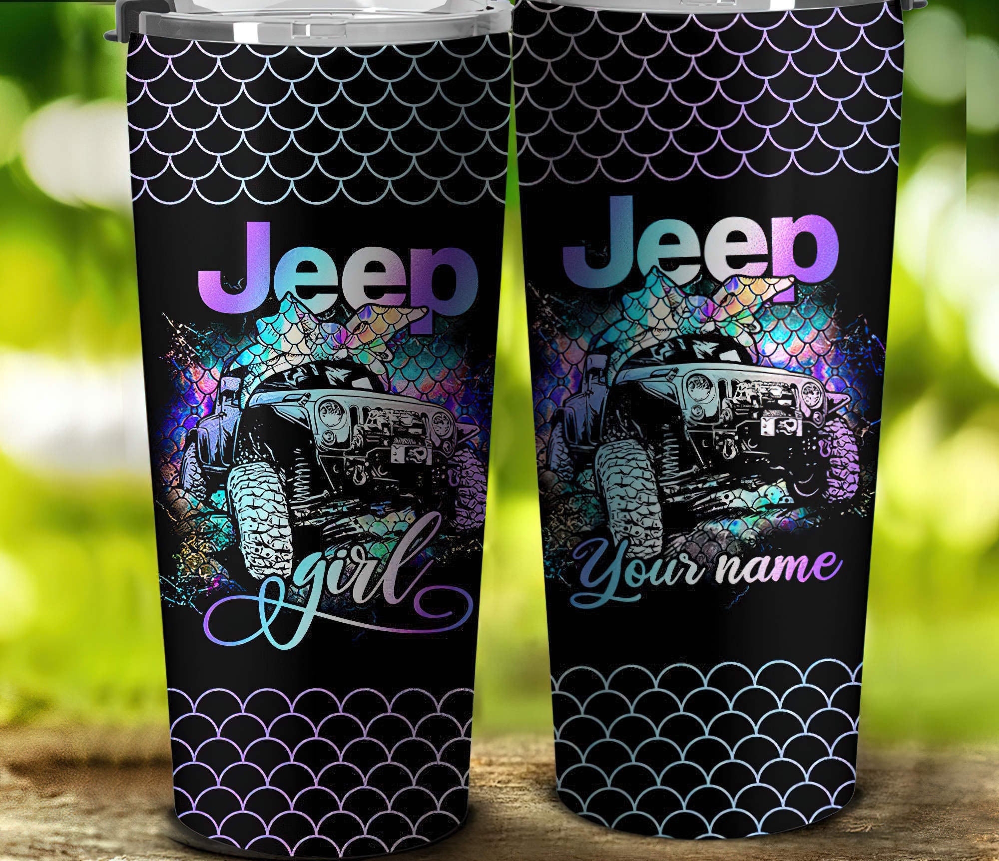 personalized-jeep-girl-mermaid-tumbler