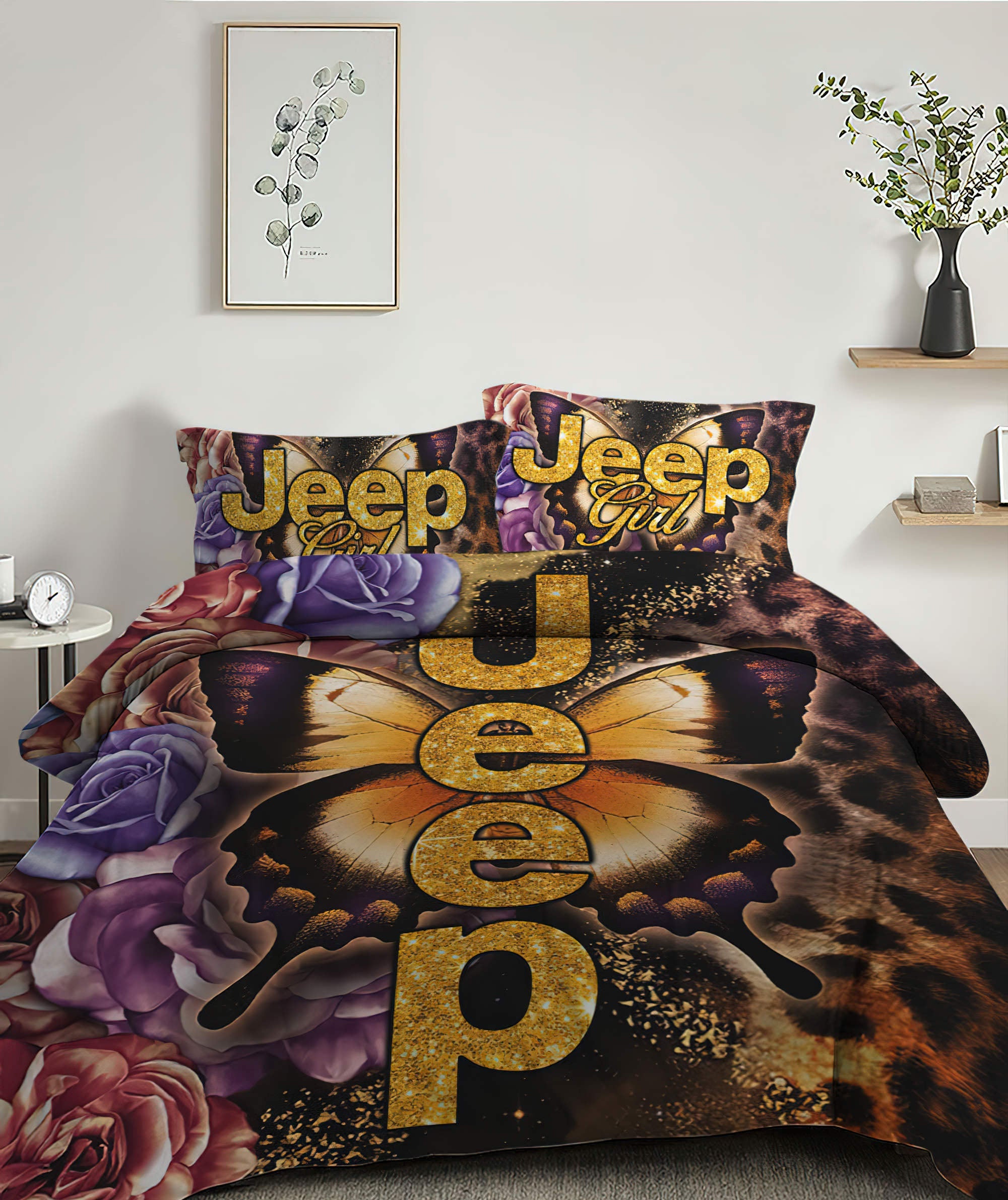 jeep-leopard-flower-bedding-set