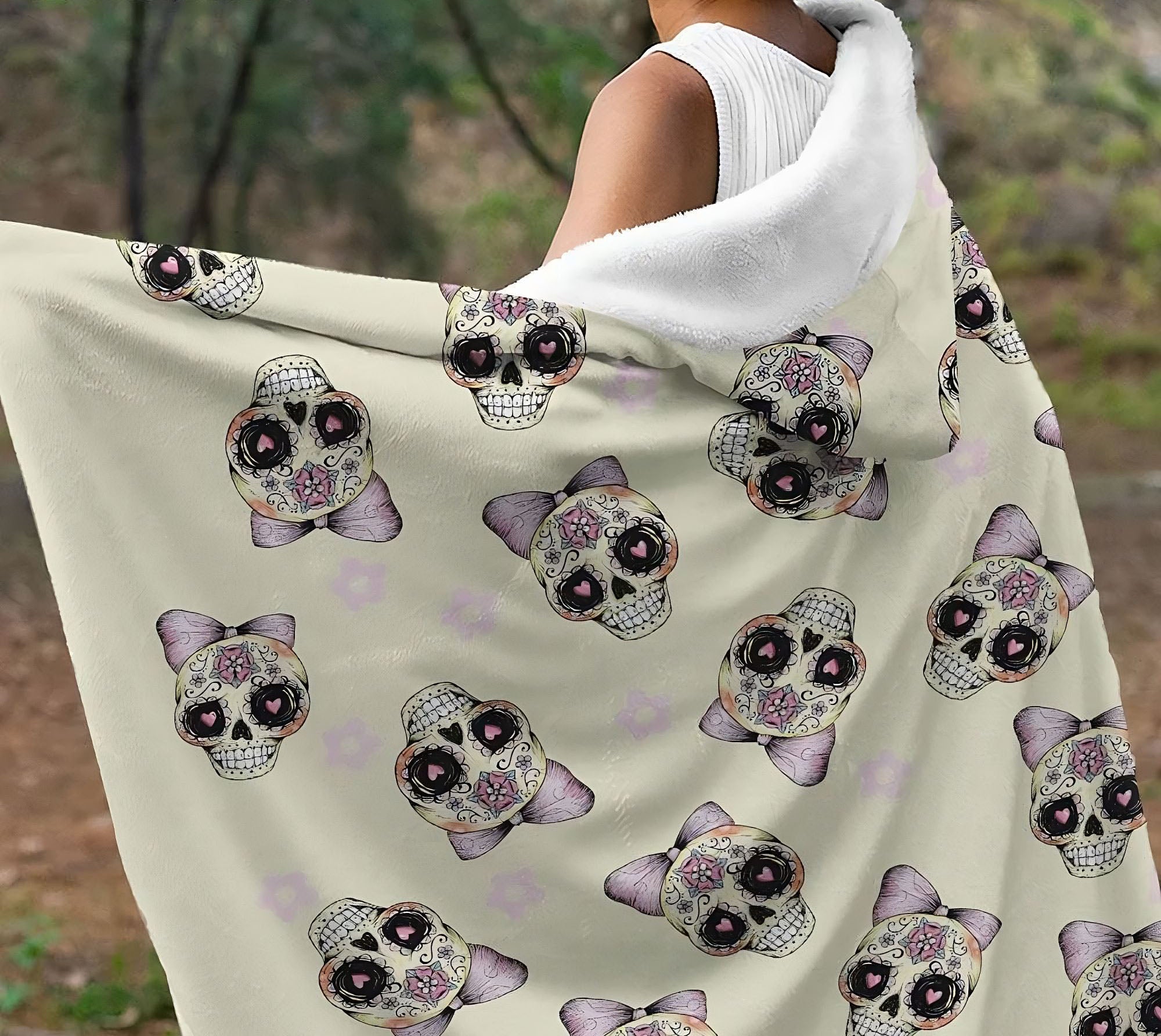 sugar-skull-cute-sherpa-blanket-hoodie-wearable-blanket-hoodie