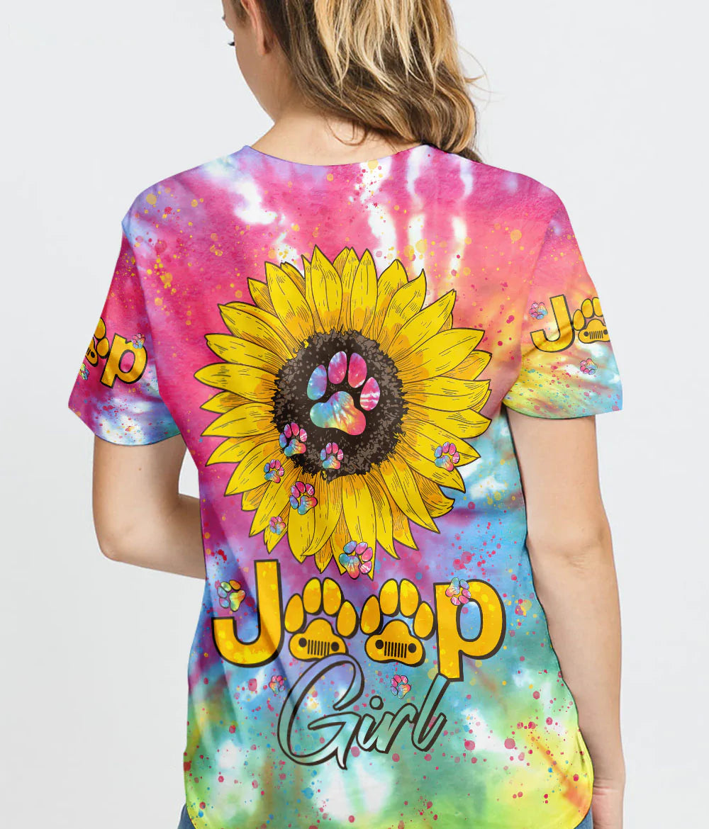 jeep-girl-sunflower-dog-tie-dye-t-shirt