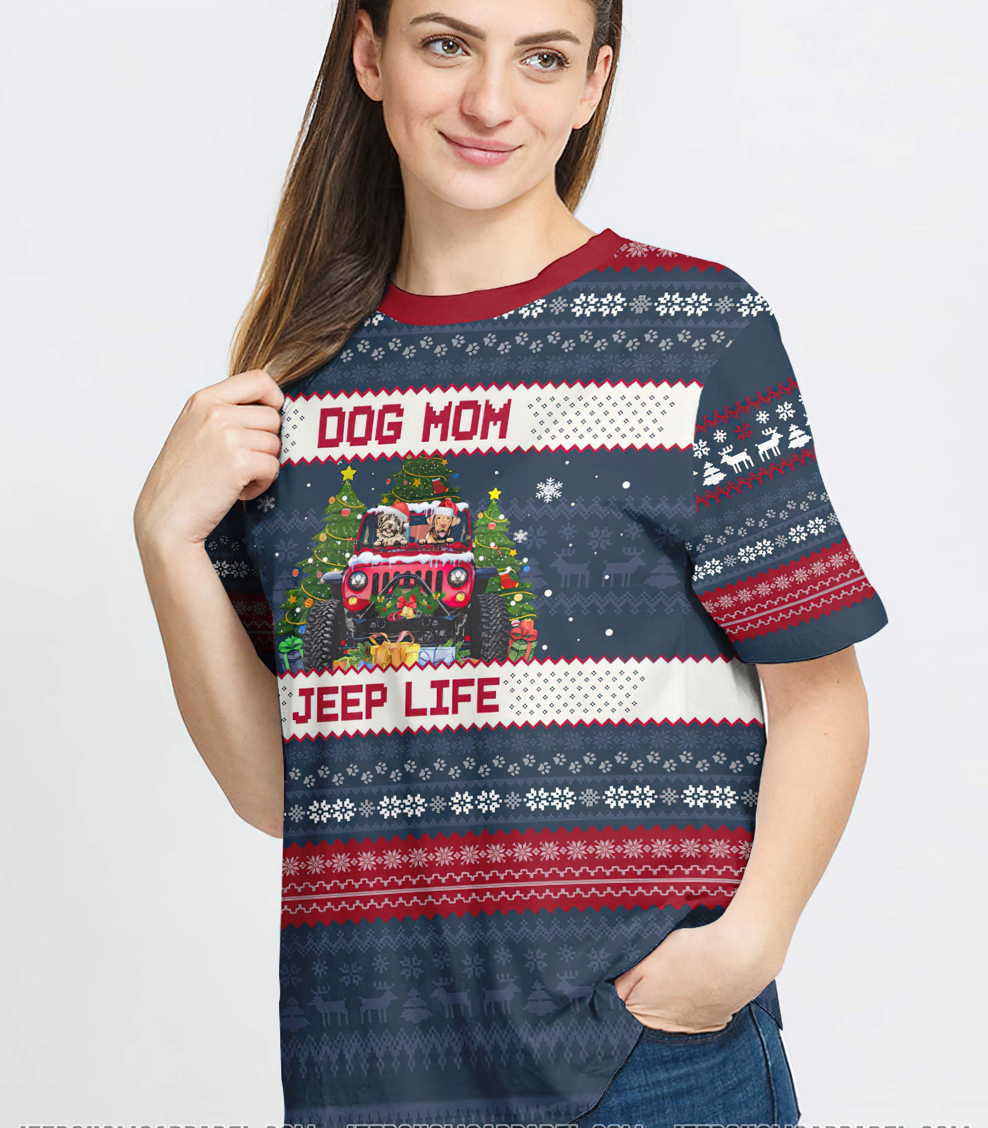 dog-mom-jeep-life-christmas-t-shirt