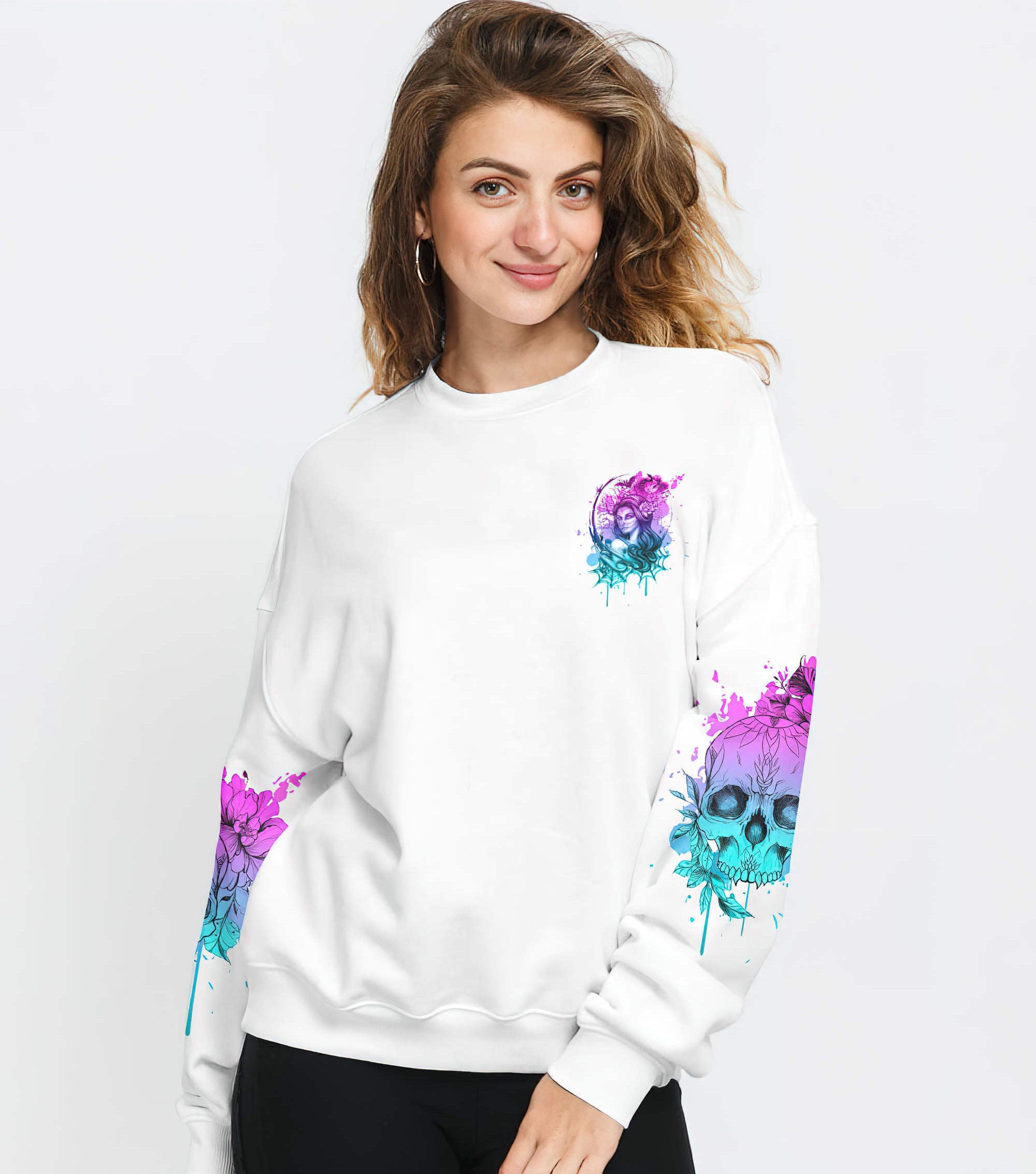 im-humble-enough-to-know-skull-girl-all-over-print-sweatshirt