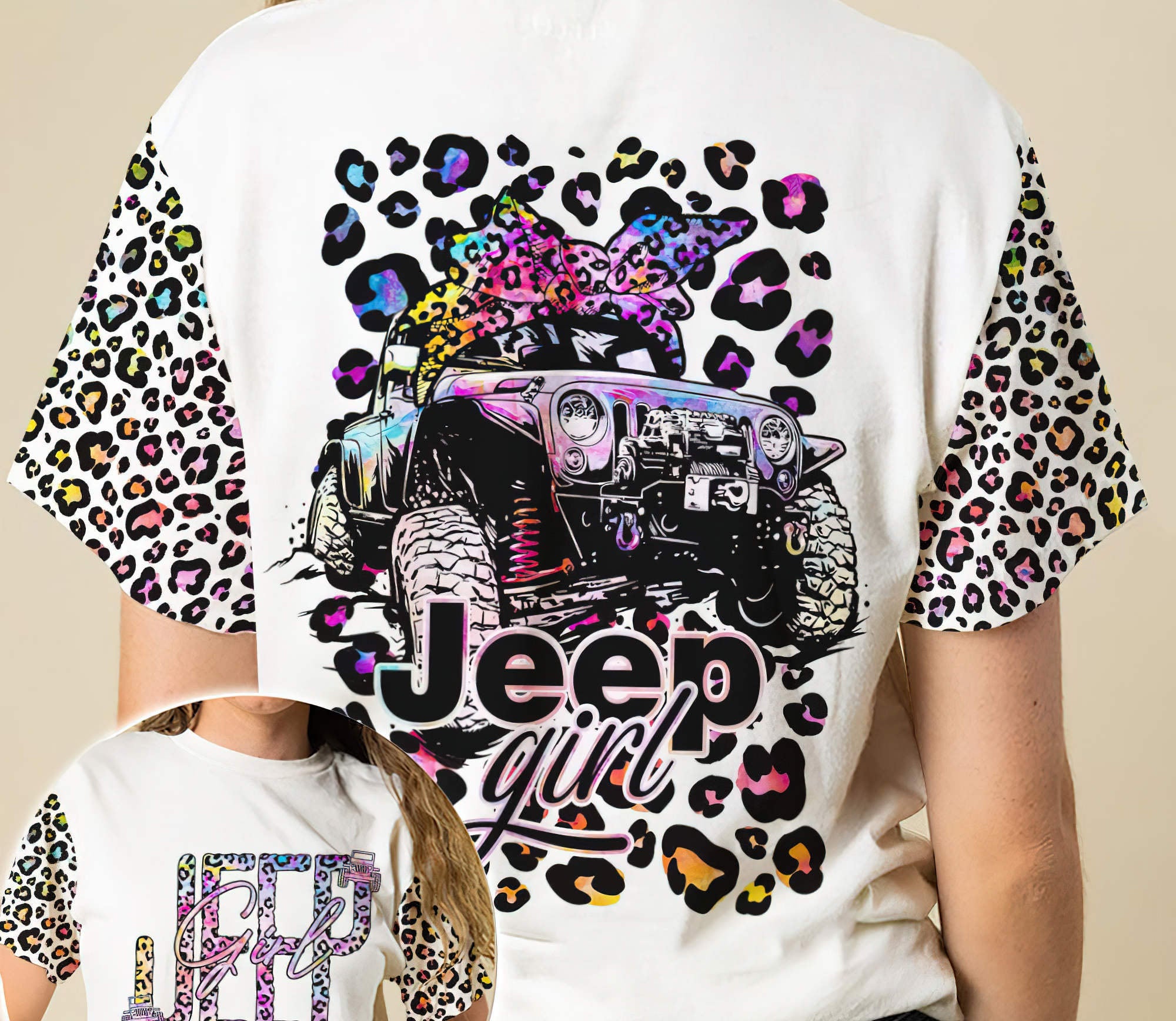 jeep-girl-leopard-colorful-t-shirt