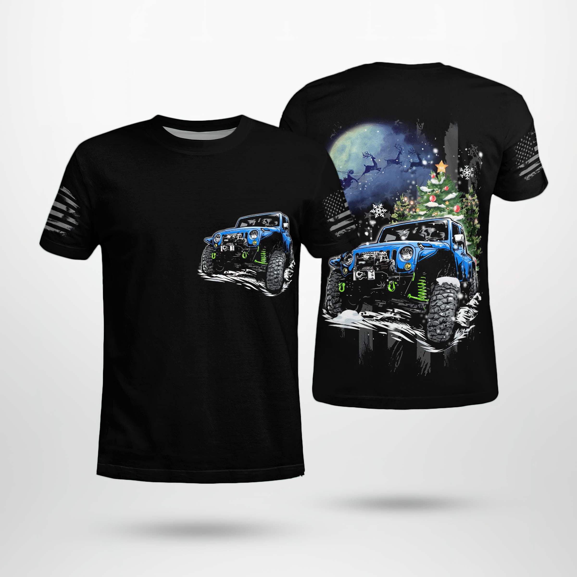 flag-moon-jeep-christmas-t-shirt