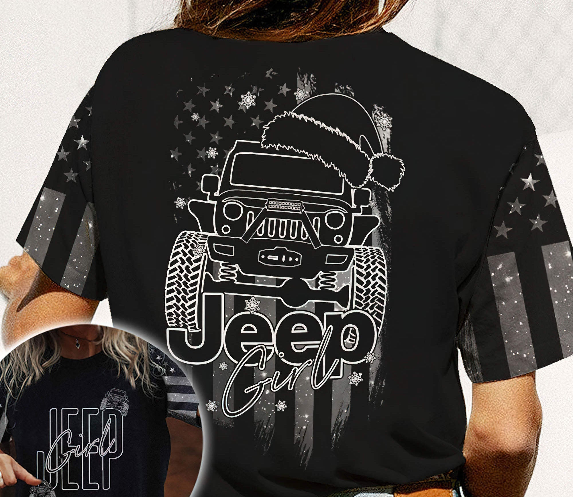 jeep-girl-christmas-flag-t-shirt