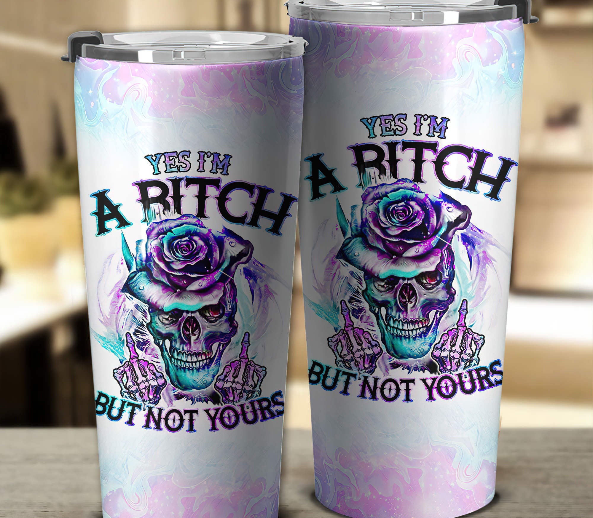 Yes I'm A B Skull Rose Tumbler Tumbler