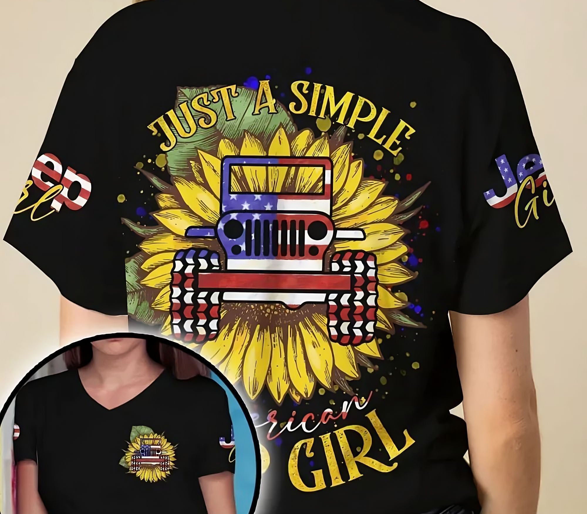 simple-american-jeep-girl-sunflower-all-over-print-t-shirt