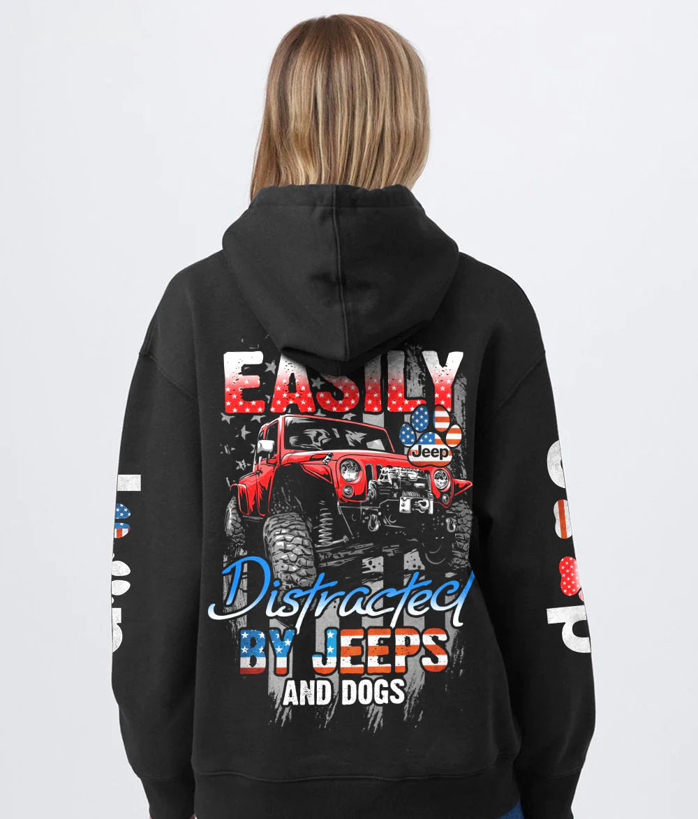 easily-distracted-by-jeeps-and-dogs-flag-hoodie