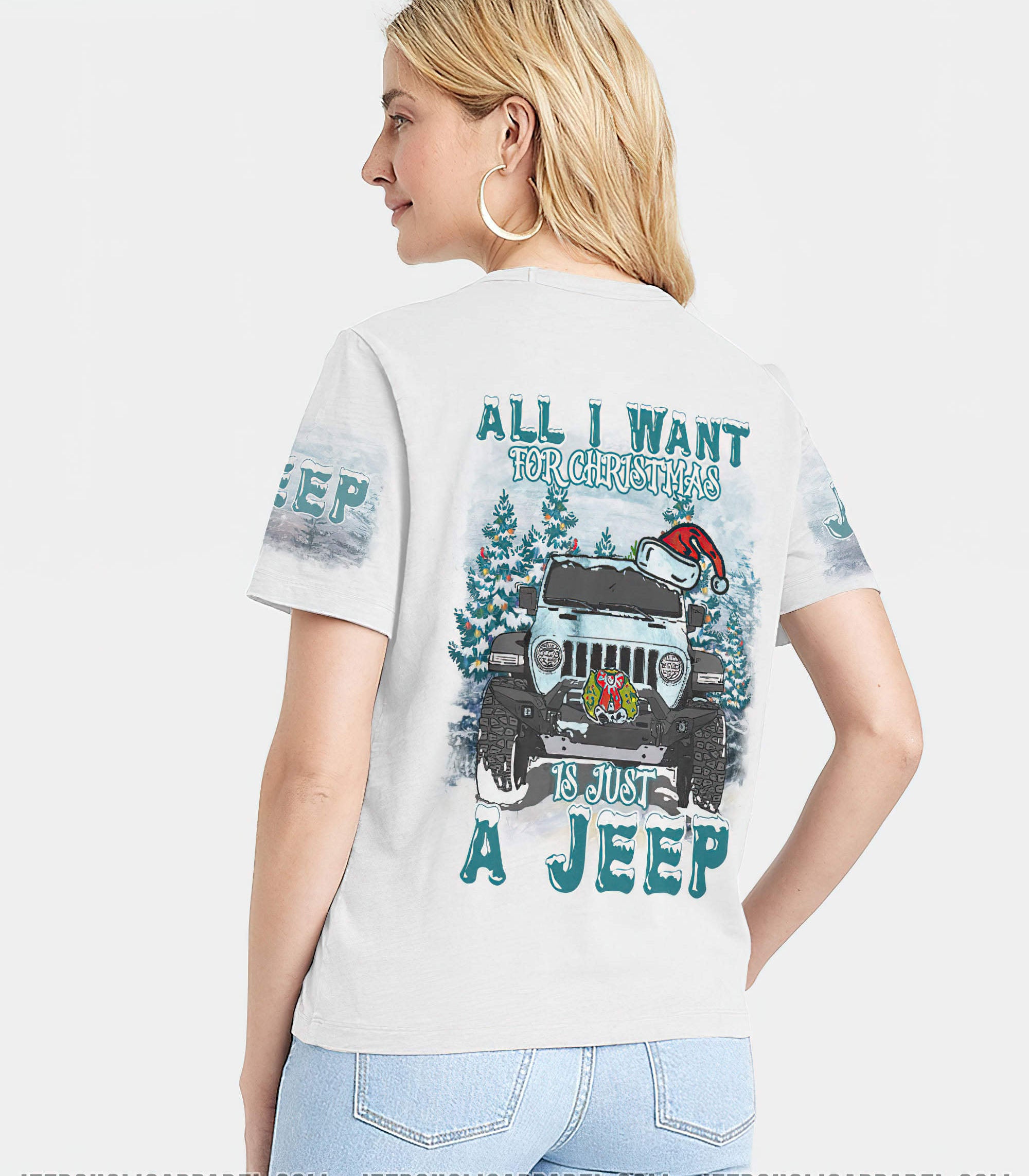 all-i-want-for-christmas-jeep-1-women-v-neck-t-shirt