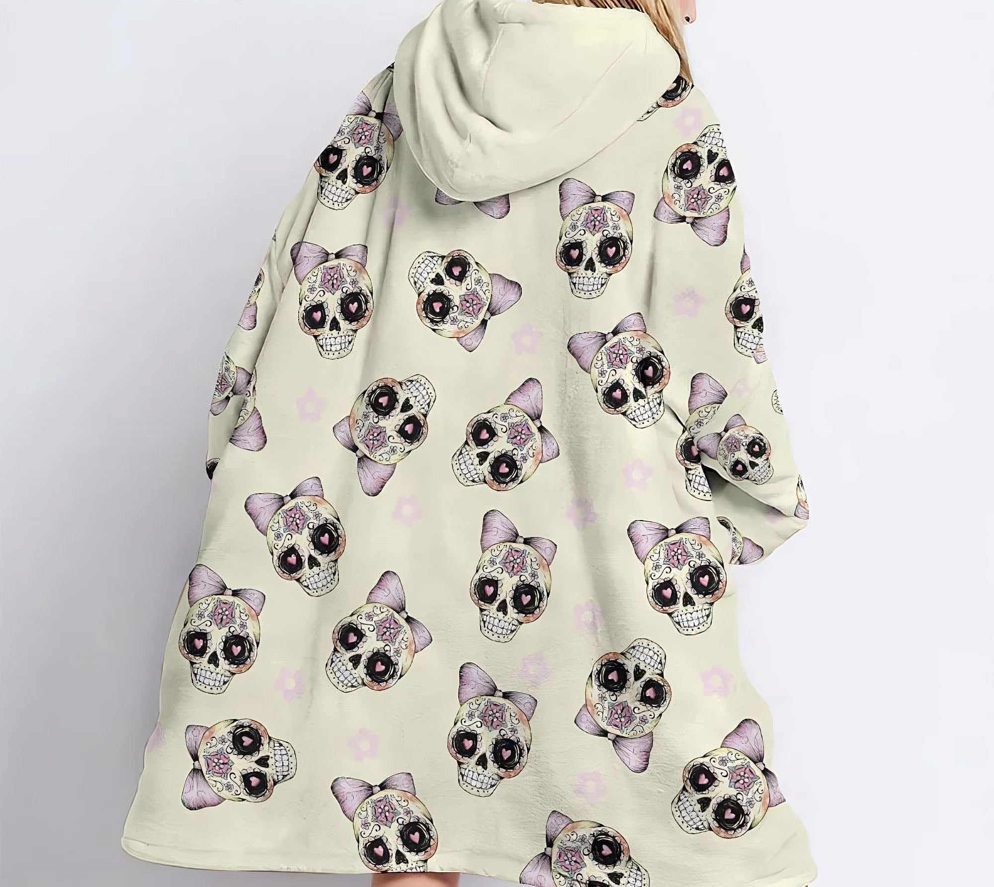 sugar-skull-cute-sherpa-blanket-hoodie-wearable-blanket-hoodie