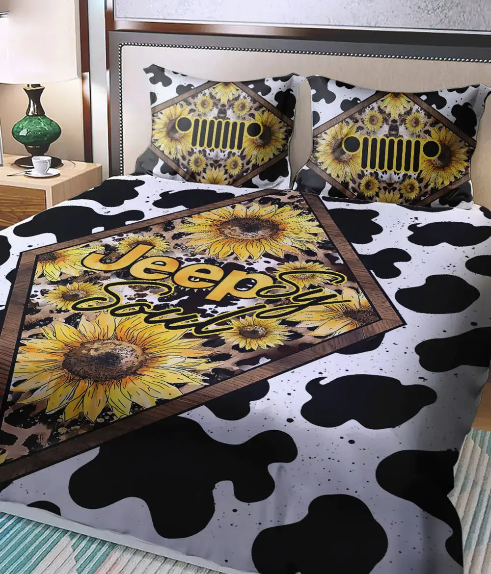 jeepsy-soul-sunflower-cowhide-bedding-set