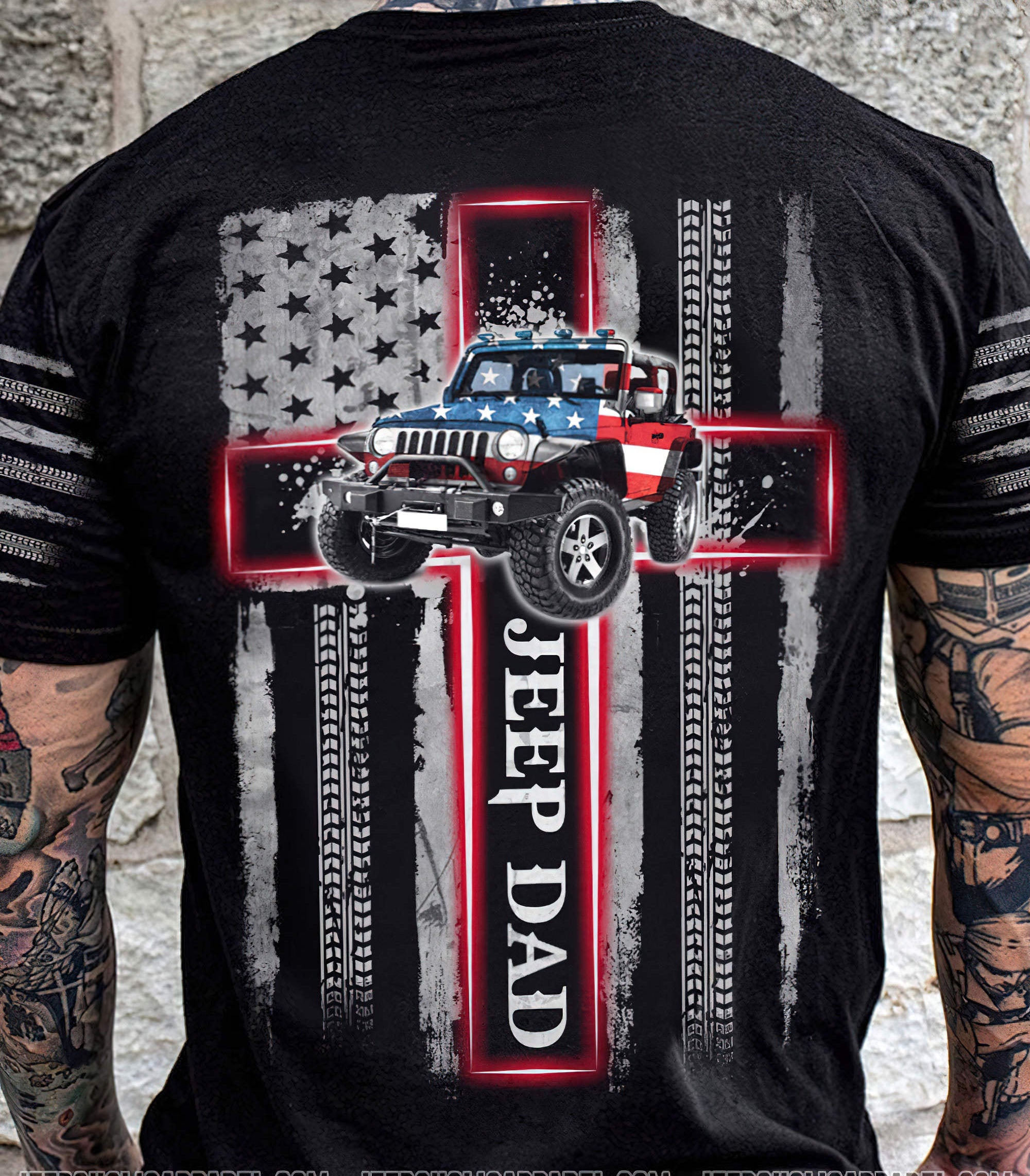 flag-cross-jeep-dad-t-shirt