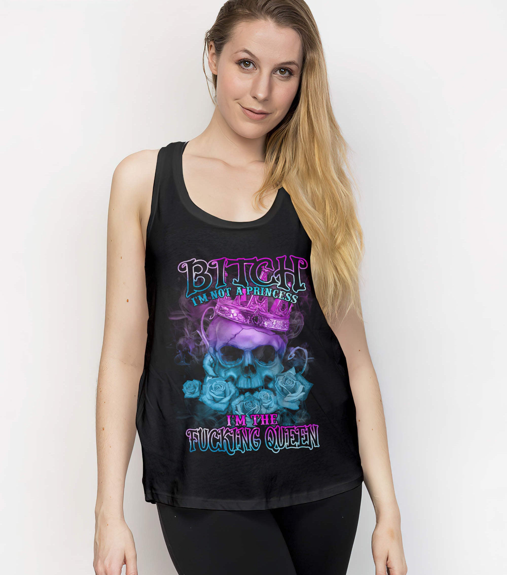 im-fking-queen-fire-skull-bones-all-over-print-tank-top