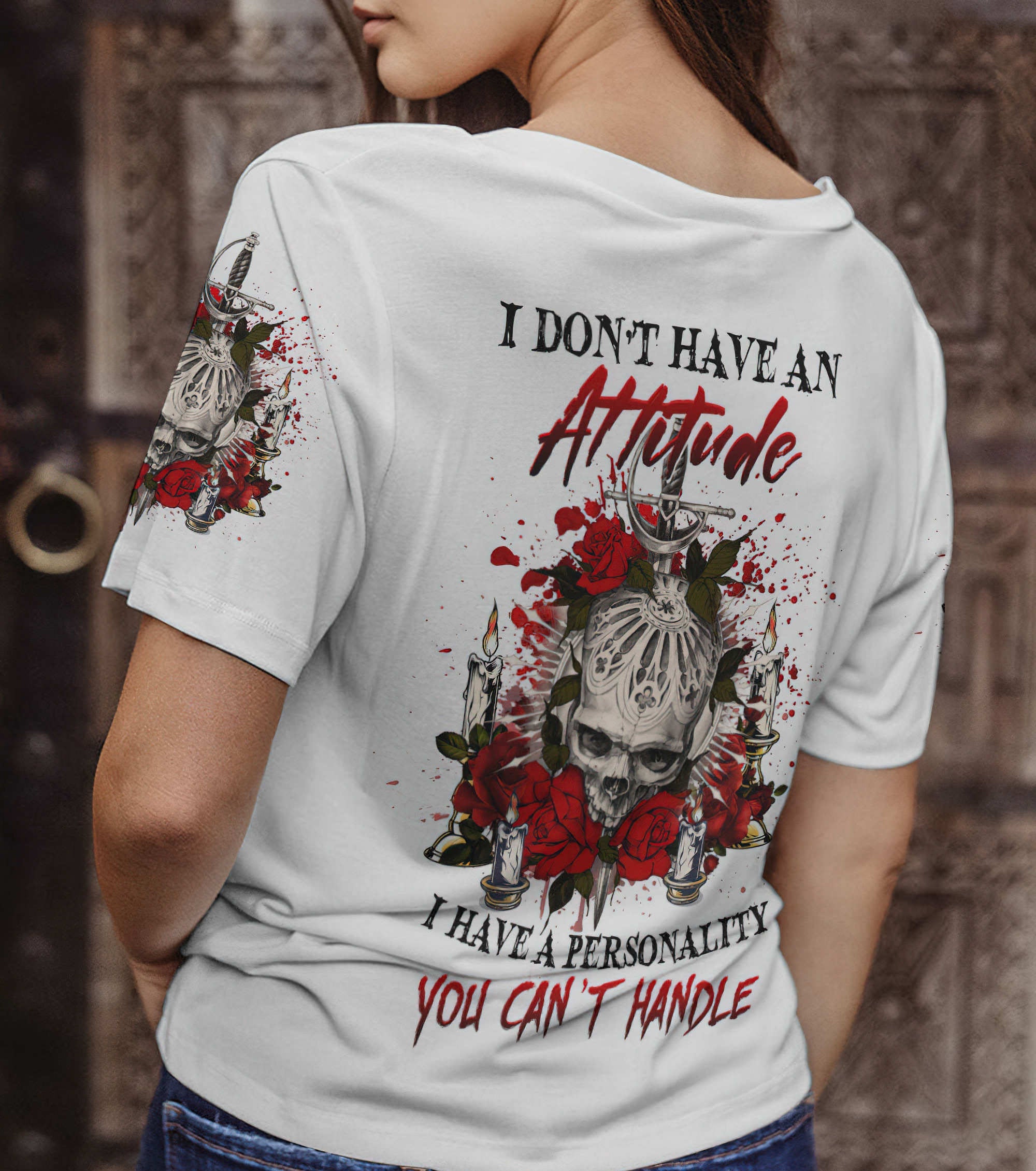 i-dont-have-an-attitude-skull-rose-all-over-print-women-v-neck-t-shirt