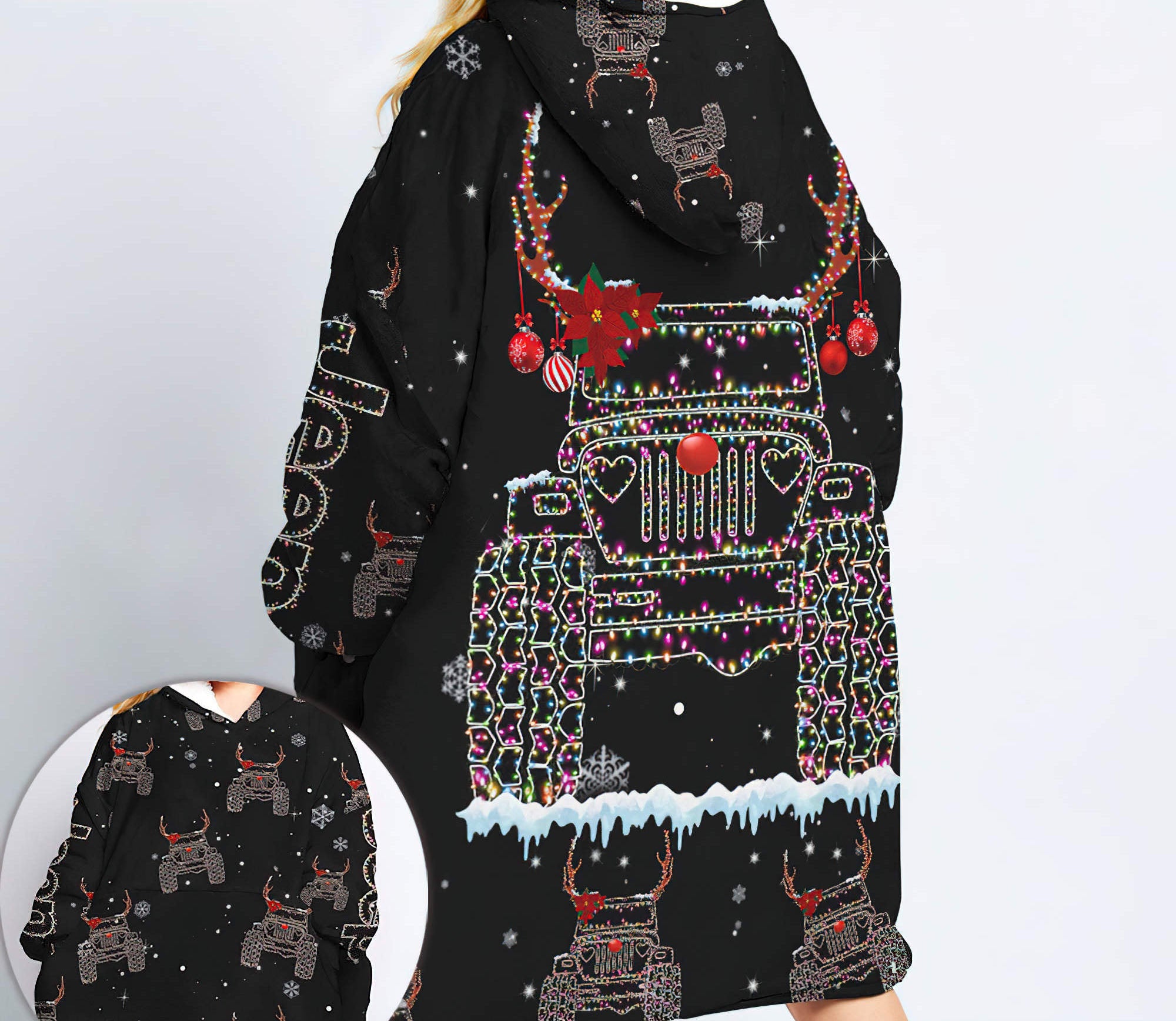 jeep-christmas-light-wearable-blanket-hoodie