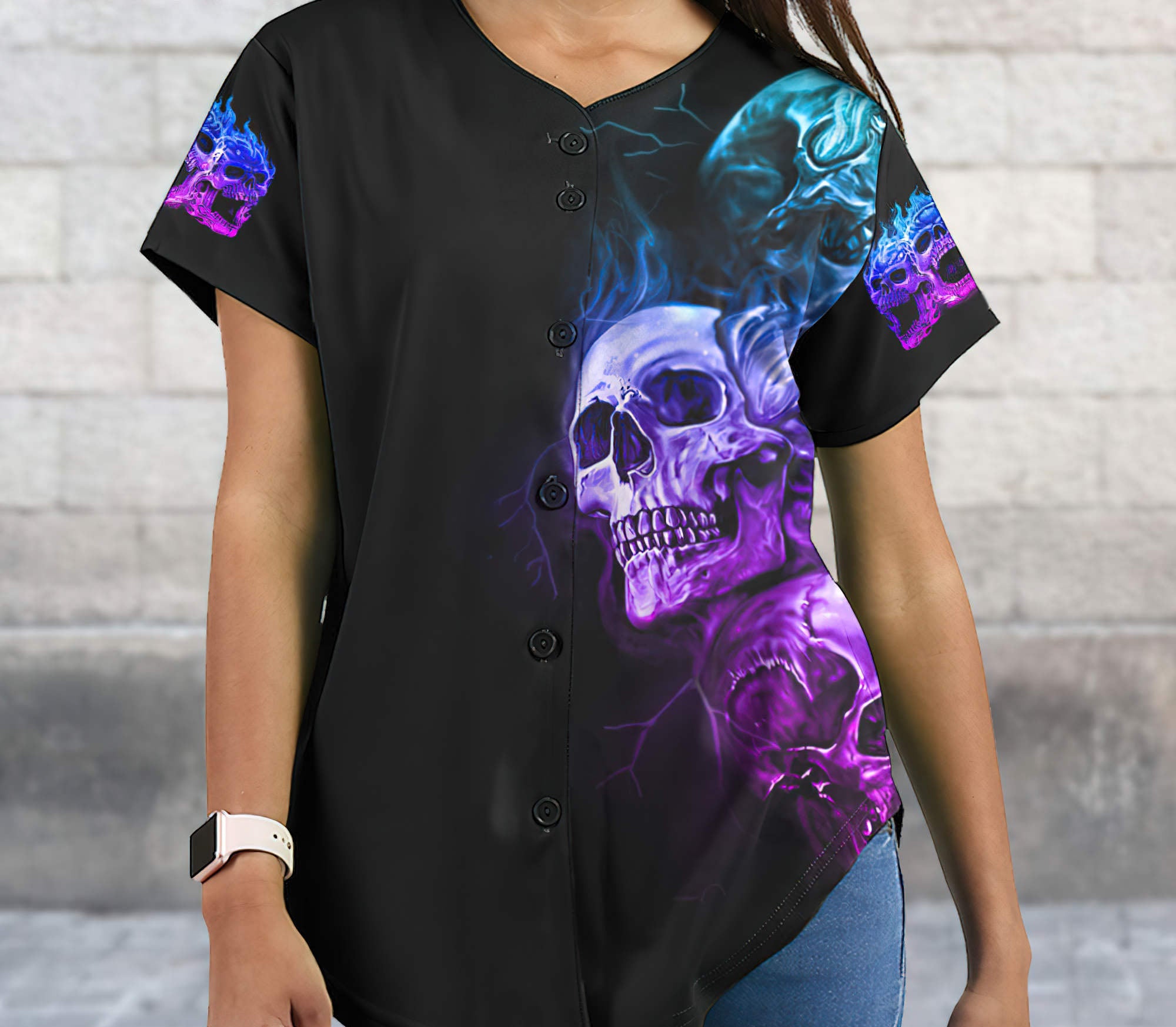 The Good Girl In Me Got Tired Skull Baseball Jersey Baseball Jersey